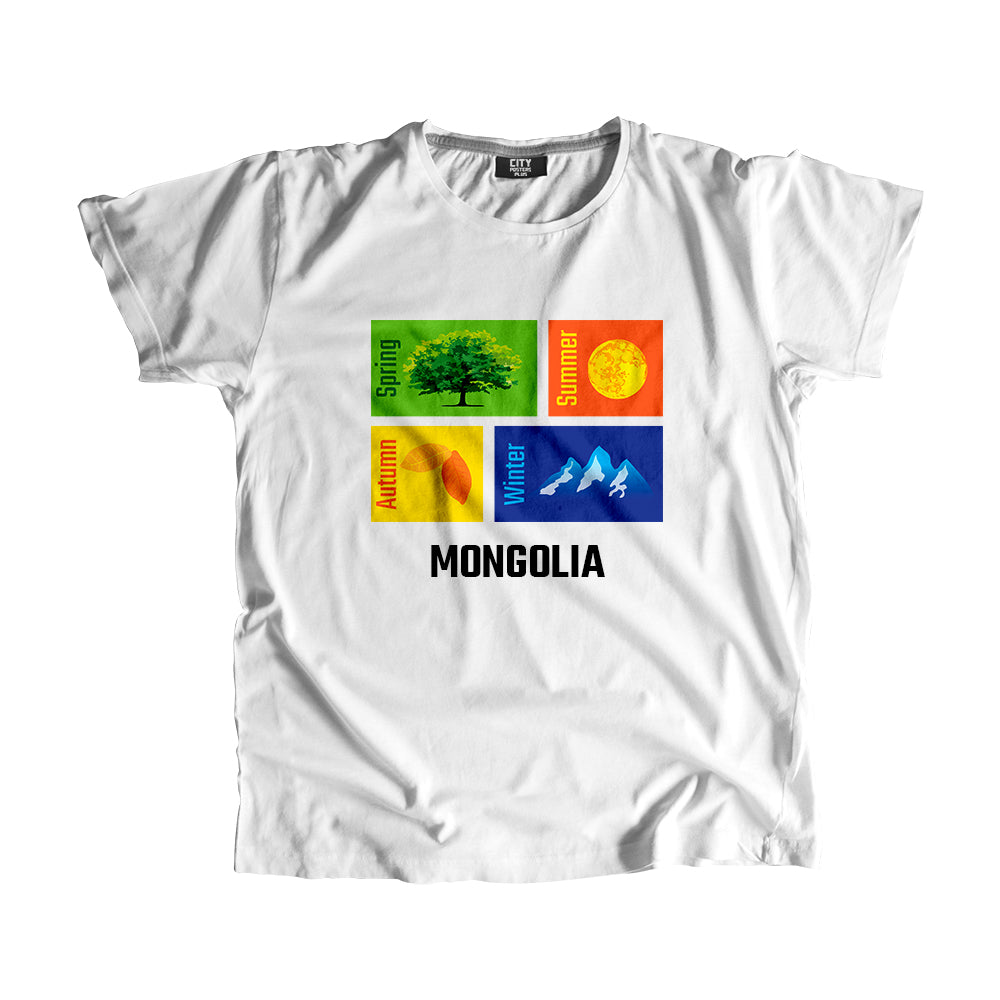 MONGOLIA Seasons Unisex T-Shirt (White)