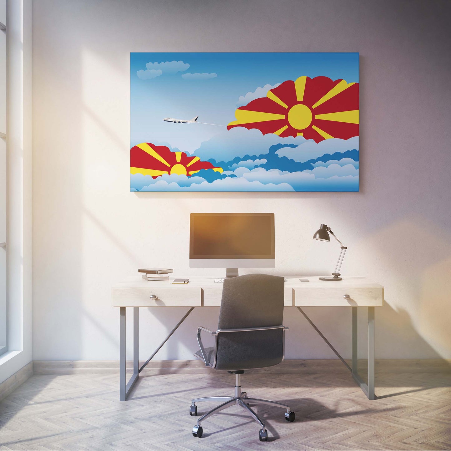 Macedonia Day Clouds Canvas Print Framed