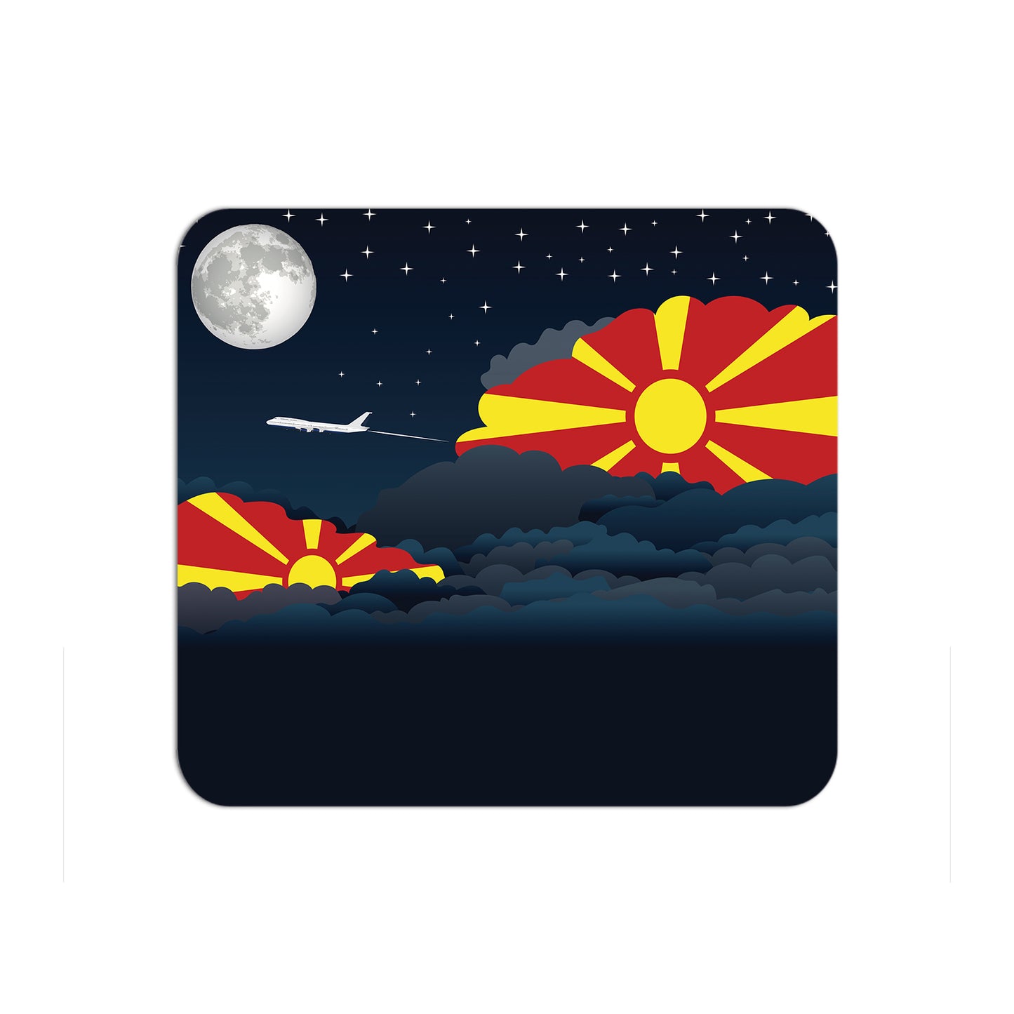 Macedonia Flag Night Clouds Mouse pad 