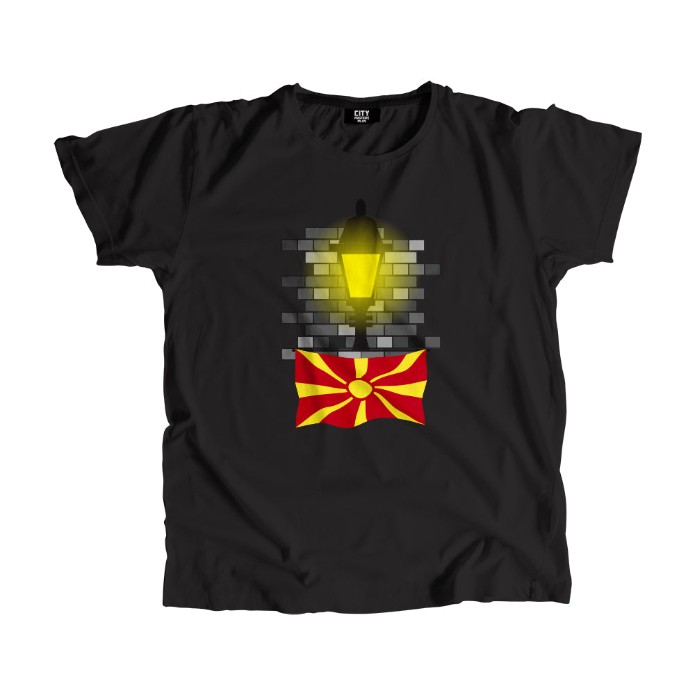 Macedonia Flag Street Lamp Bricks Unisex T-Shirt