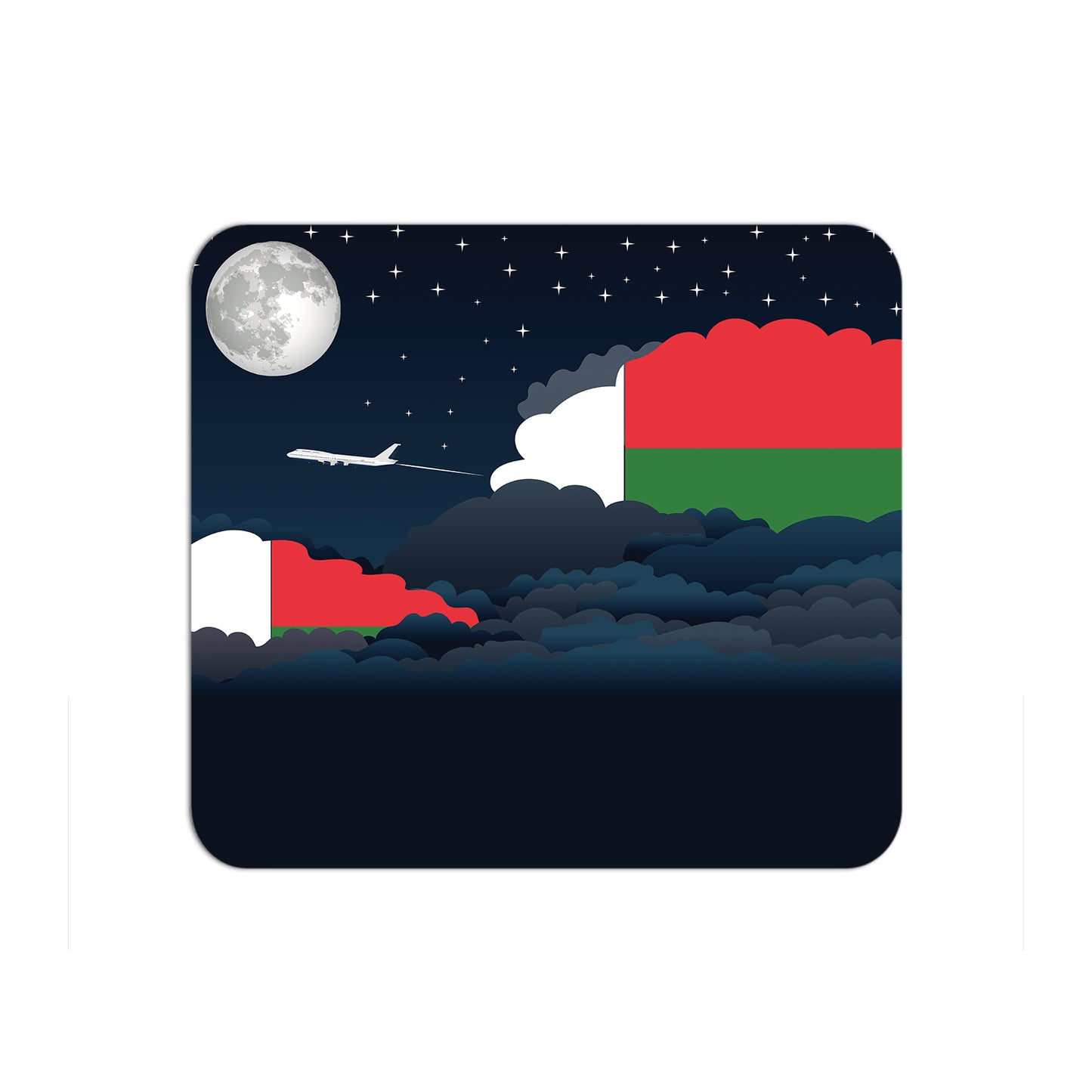 Madagascar Flag Night Clouds Mouse pad 