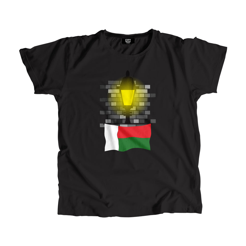 Madagascar Flag Street Lamp Bricks Unisex T-Shirt