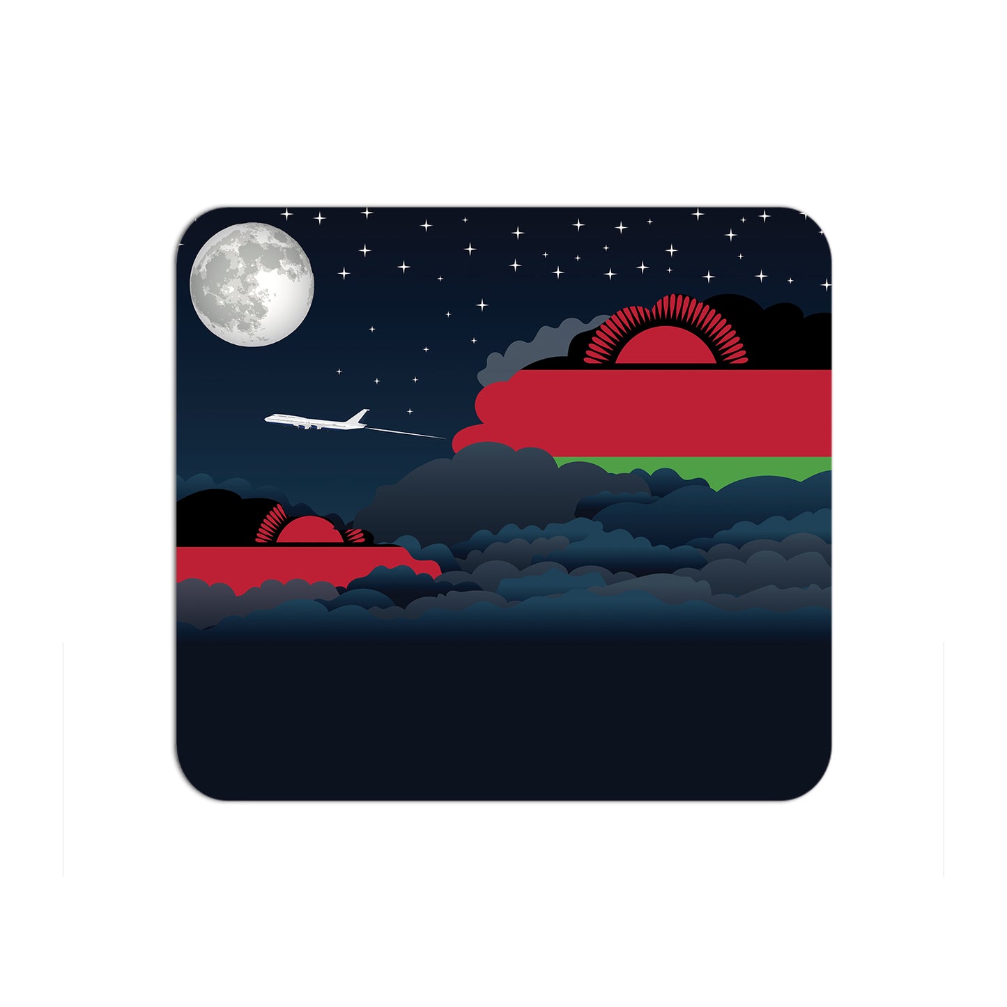 Malawi Flag Night Clouds Mouse pad 