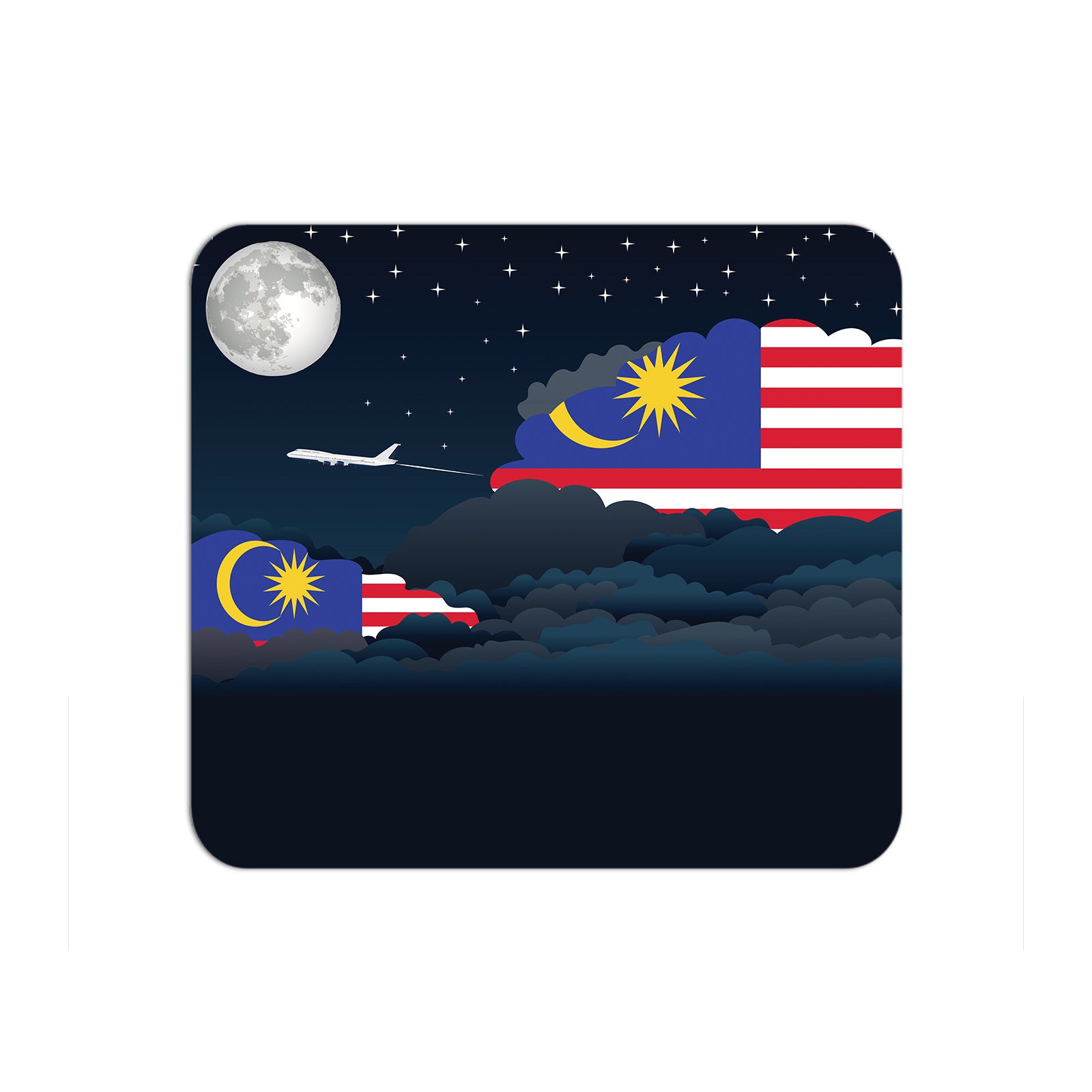 Malaysia Flag Night Clouds Mouse pad 