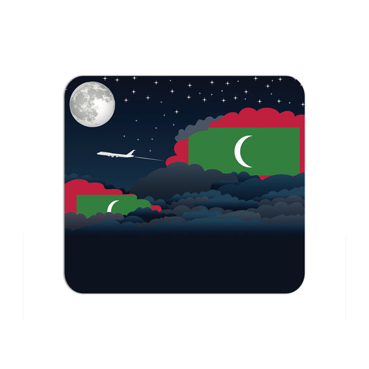 Maldives Flag Night Clouds Mouse pad 