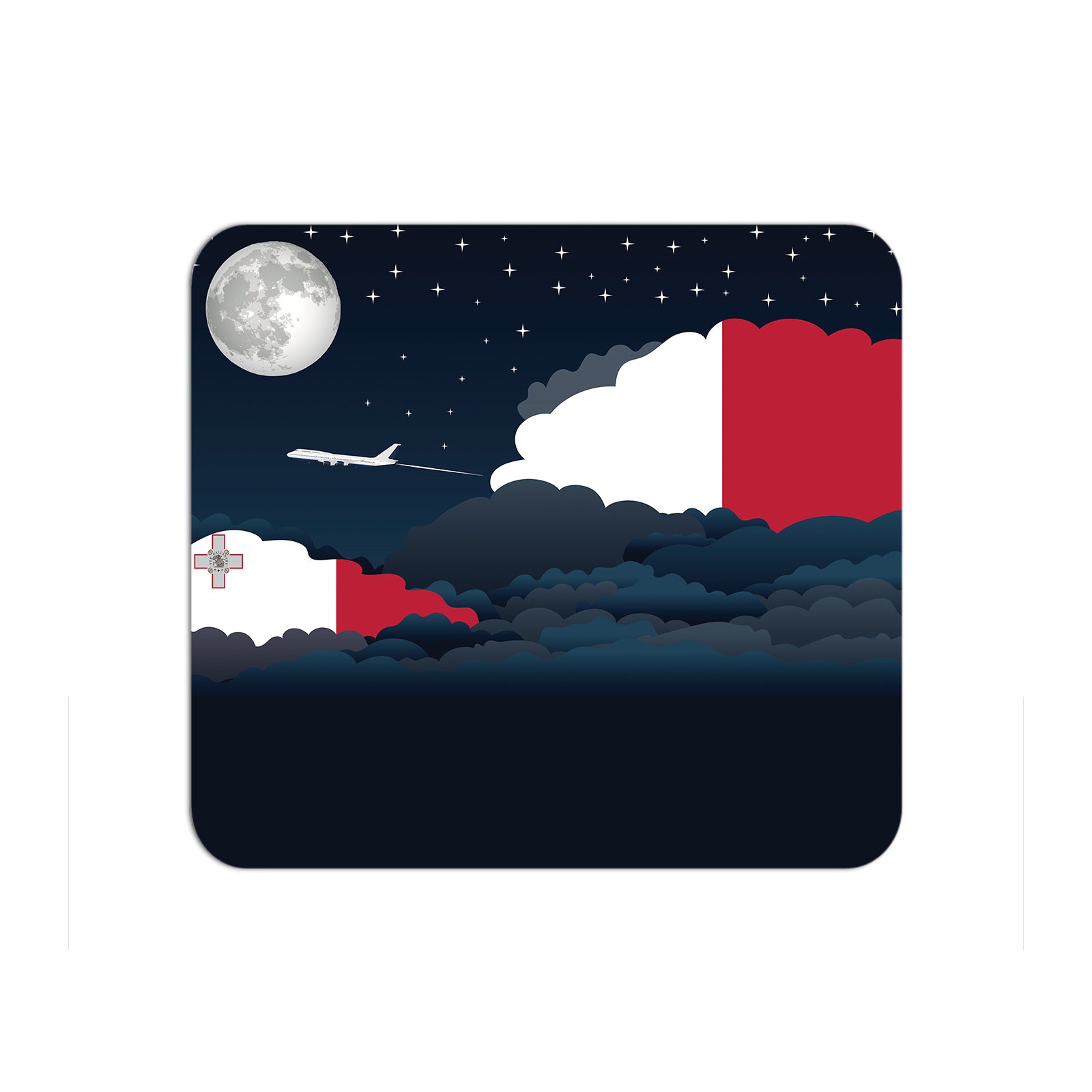 Malta Flag Night Clouds Mouse pad 