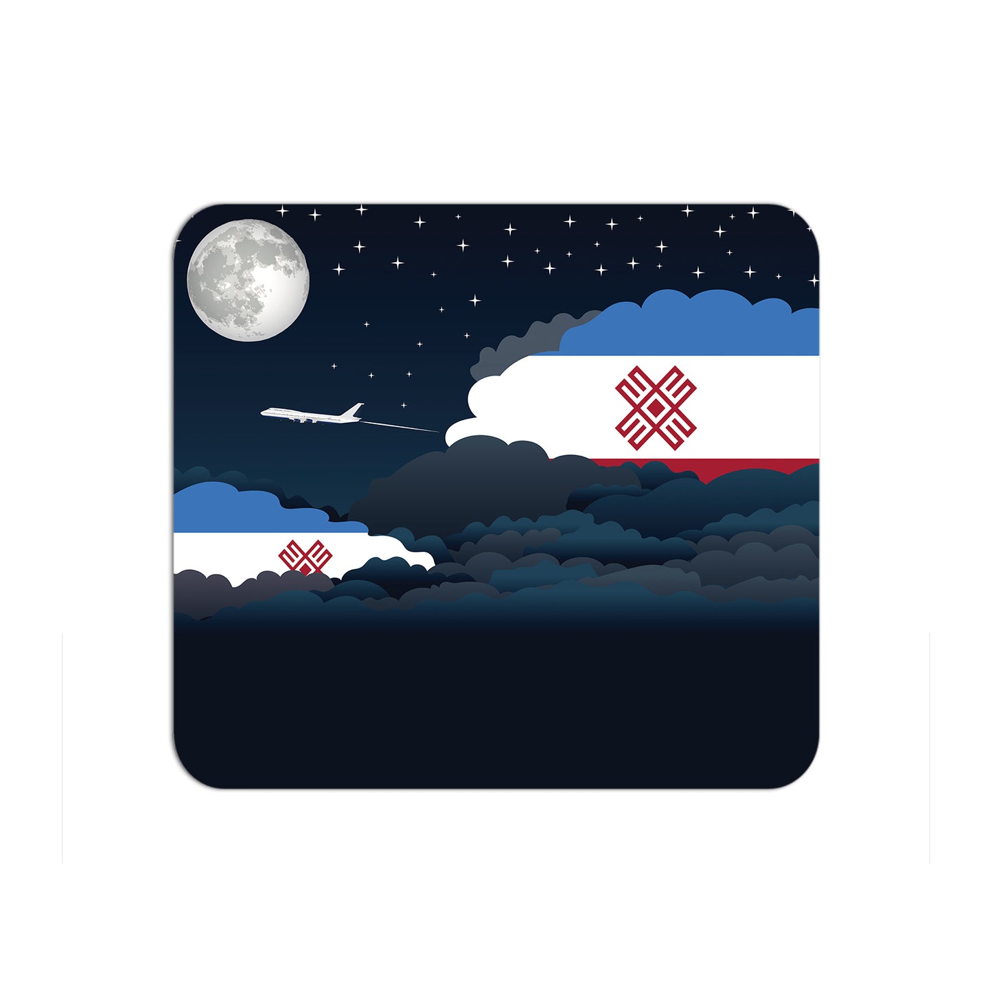 Mari El Flag Night Clouds Mouse pad 