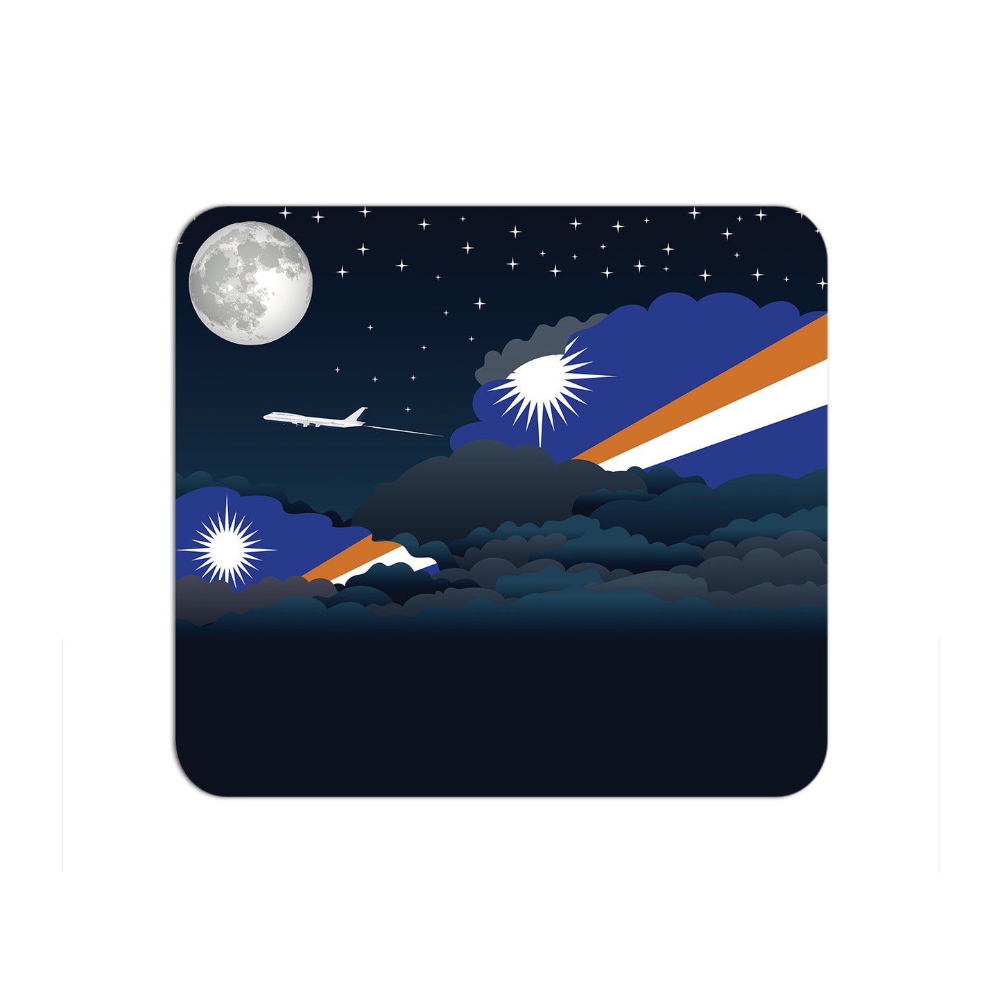 Marshall Islands Flag Night Clouds Mouse pad 