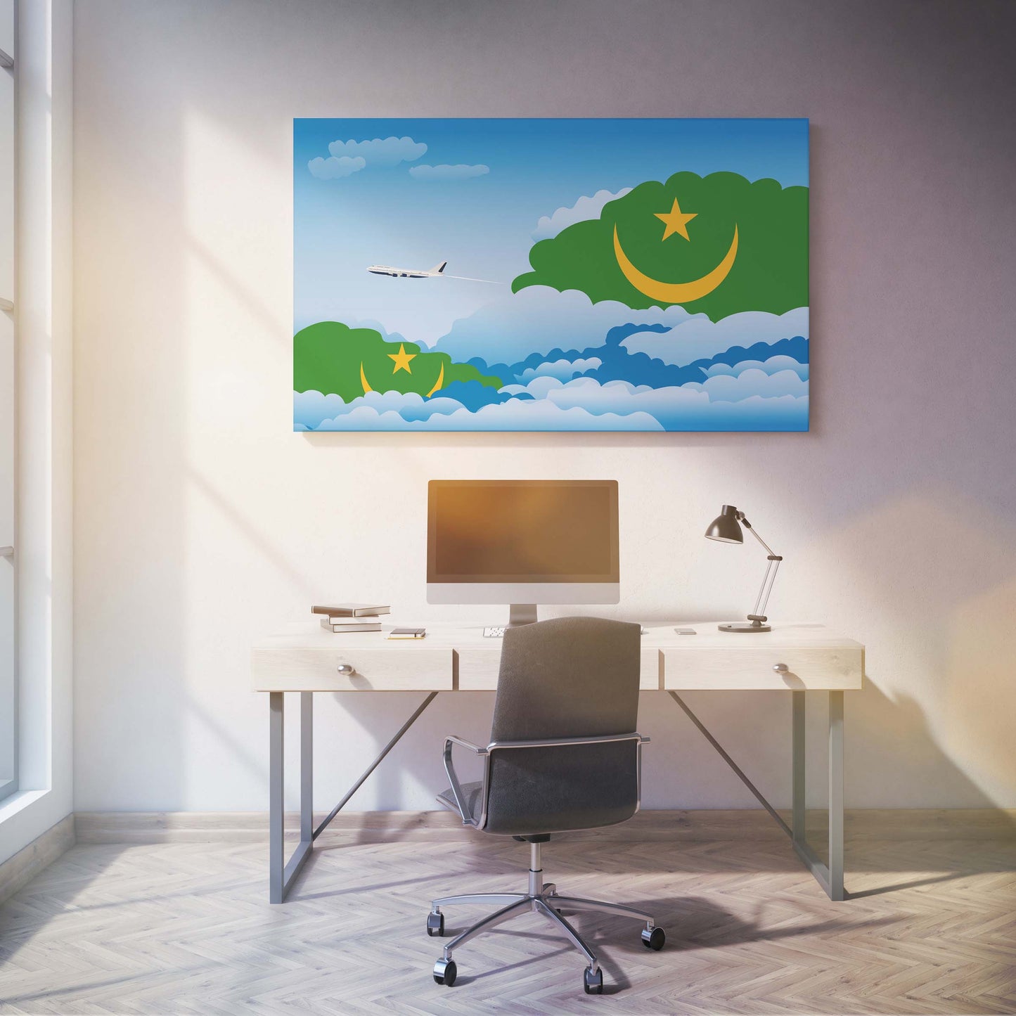 Mauritania Day Clouds Canvas Print Framed