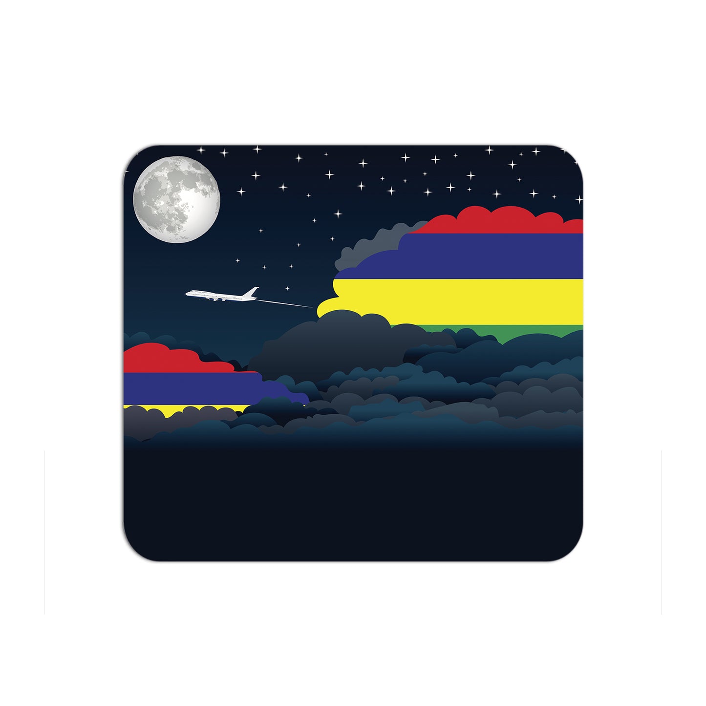 Mauritius Flag Night Clouds Mouse pad 