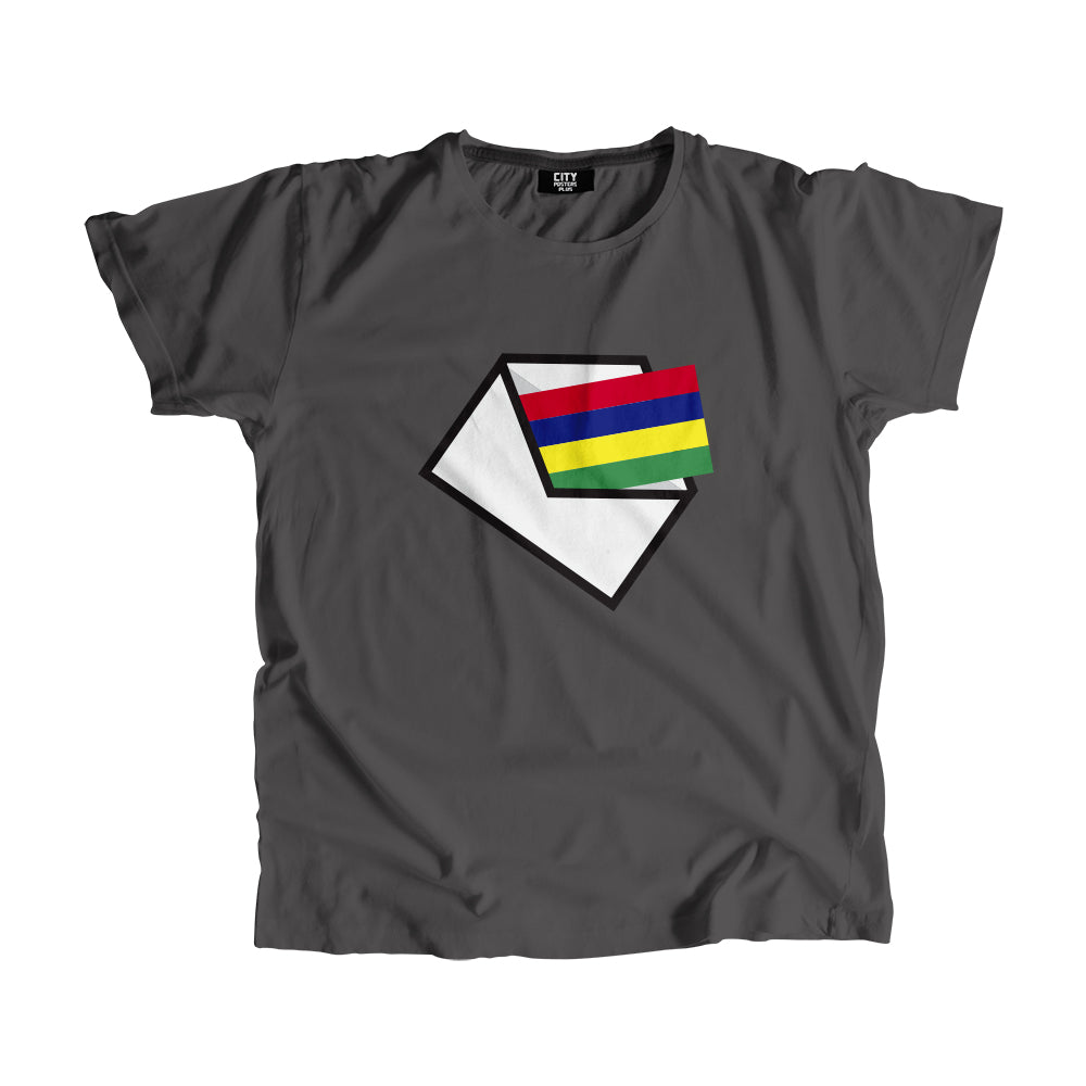 Mauritius Flag Mail Men Women Unisex T-Shirt