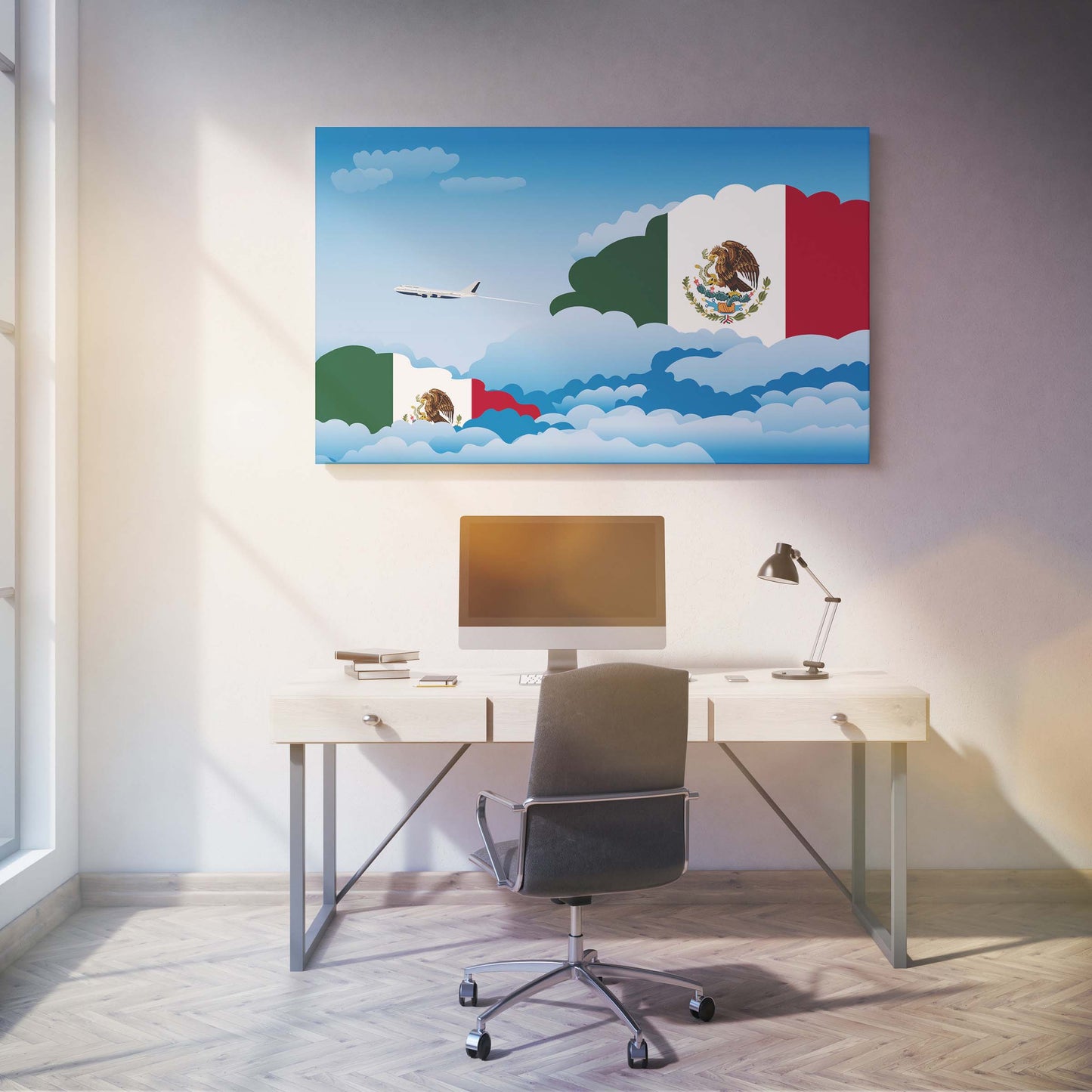 Mexico Day Clouds Canvas Print Framed