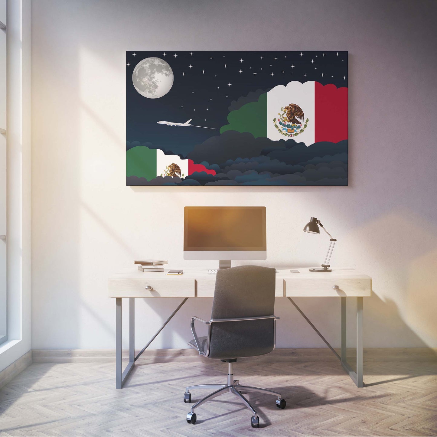 Mexico Night Clouds Canvas Print Framed