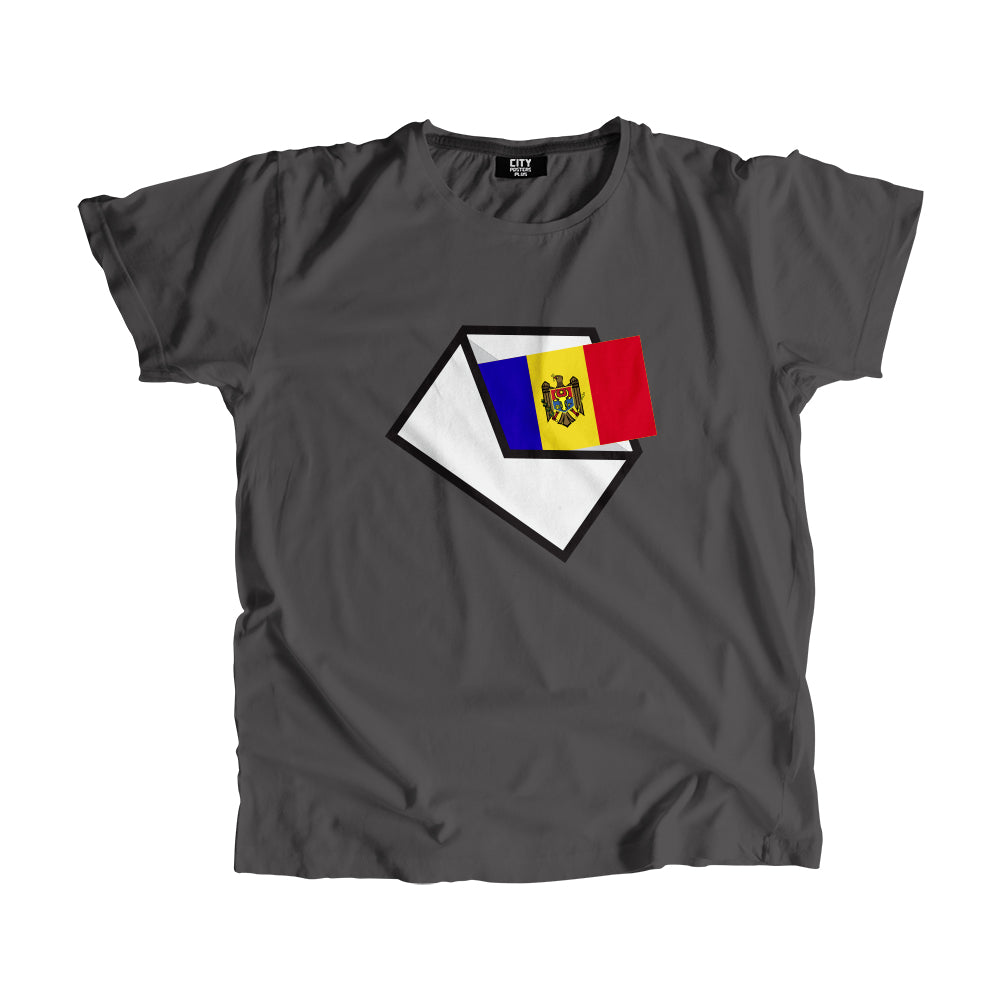 Moldova Flag Mail Men Women Unisex T-Shirt