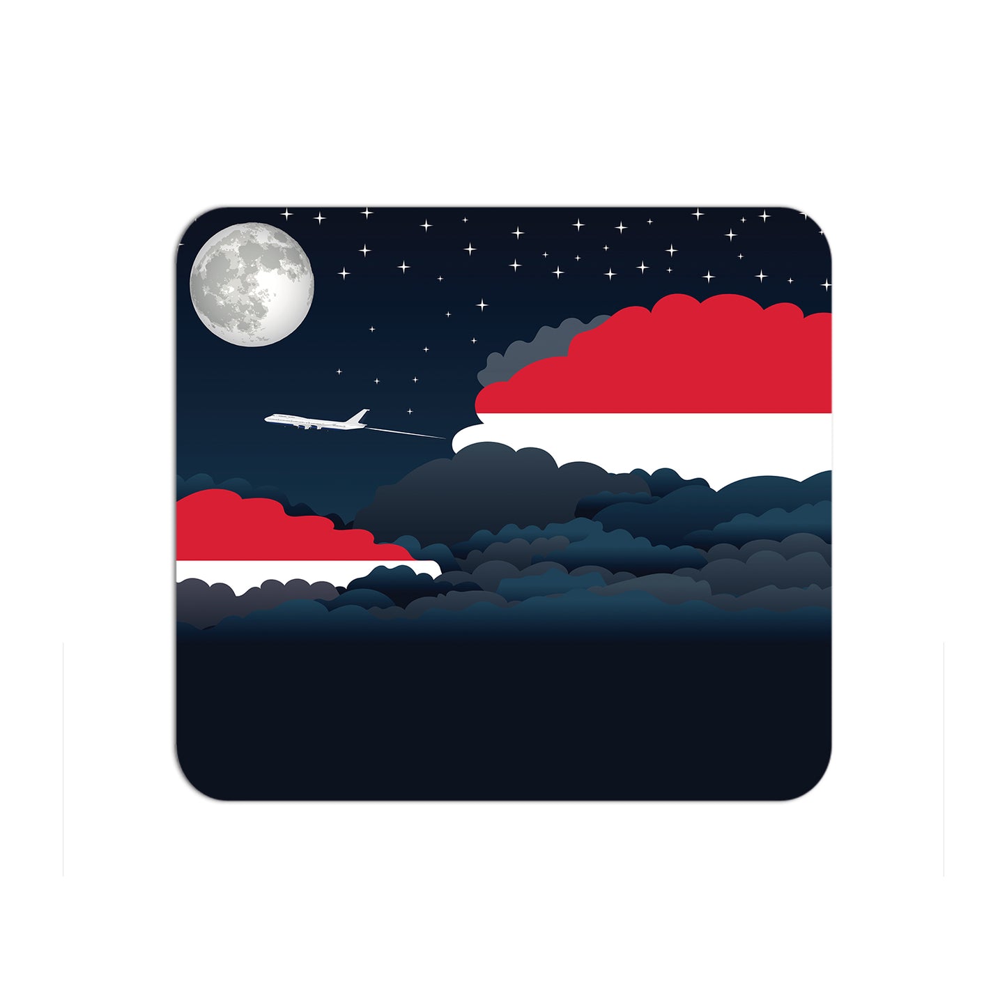 Monaco Flag Night Clouds Mouse pad 