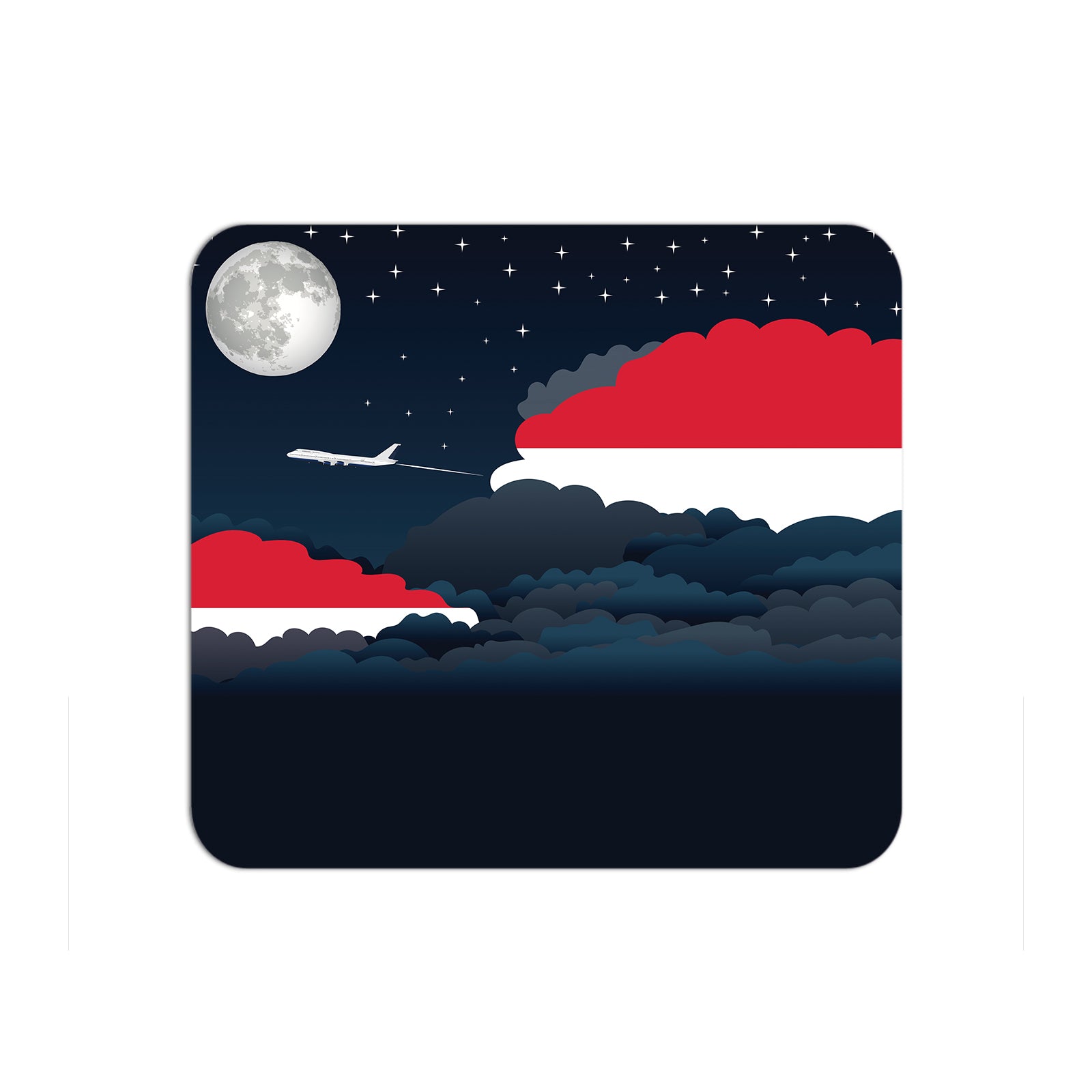 Monaco Flag Night Clouds Mouse pad 