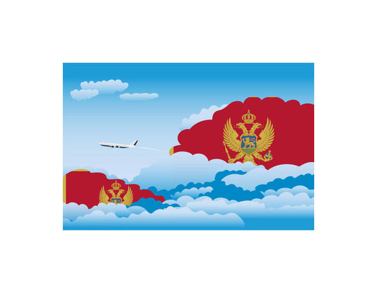 Montenegro Flags Day Clouds Canvas Print Framed