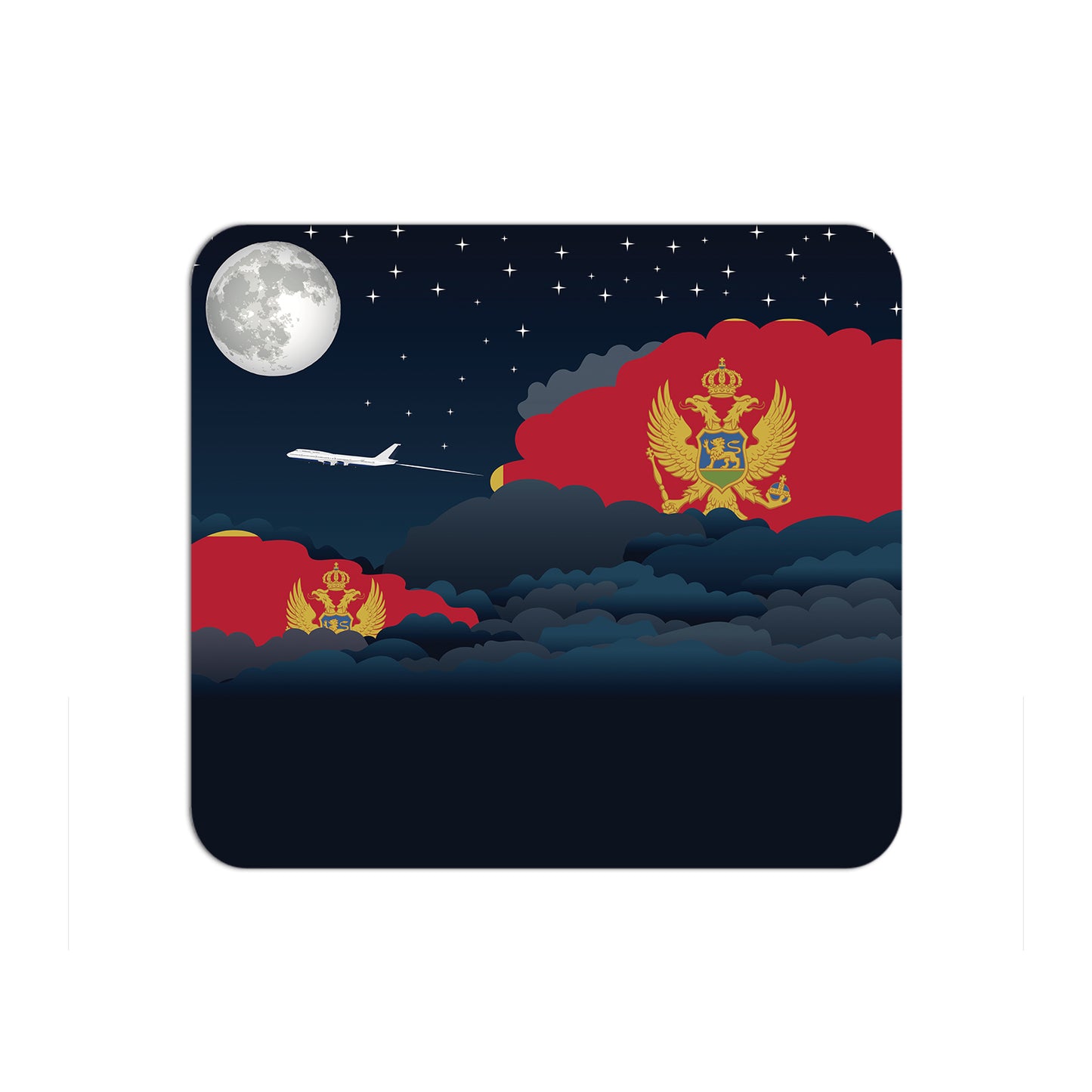 Montenegro Flag Night Clouds Mouse pad 