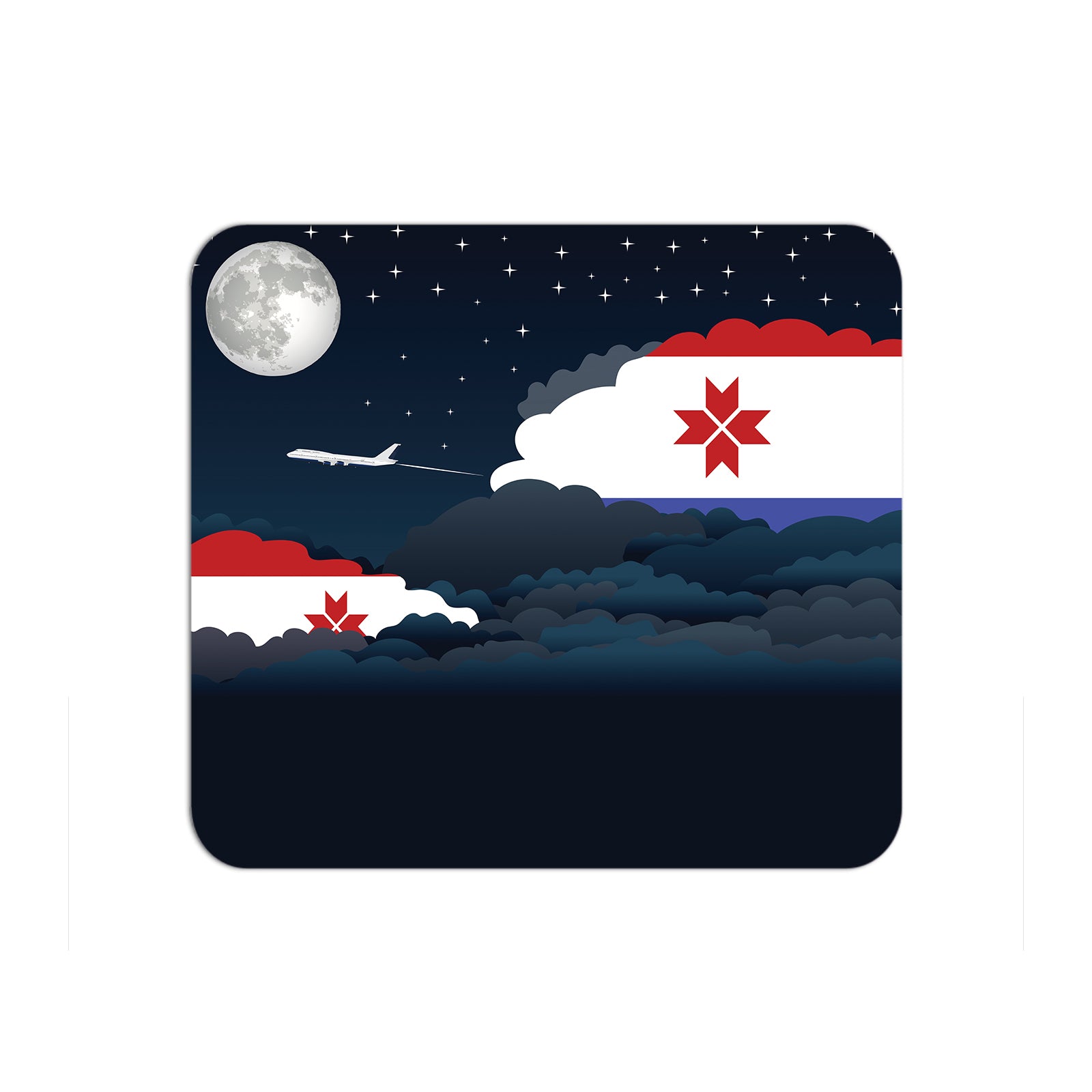 Mordovia Flag Night Clouds Mouse pad 