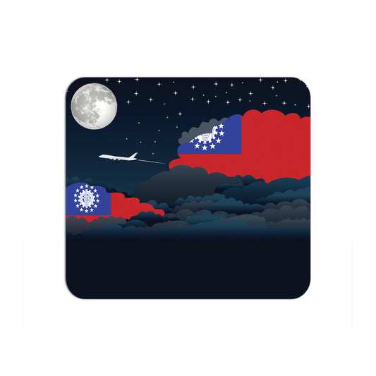 Myanmar Burma Flag Night Clouds Mouse pad 