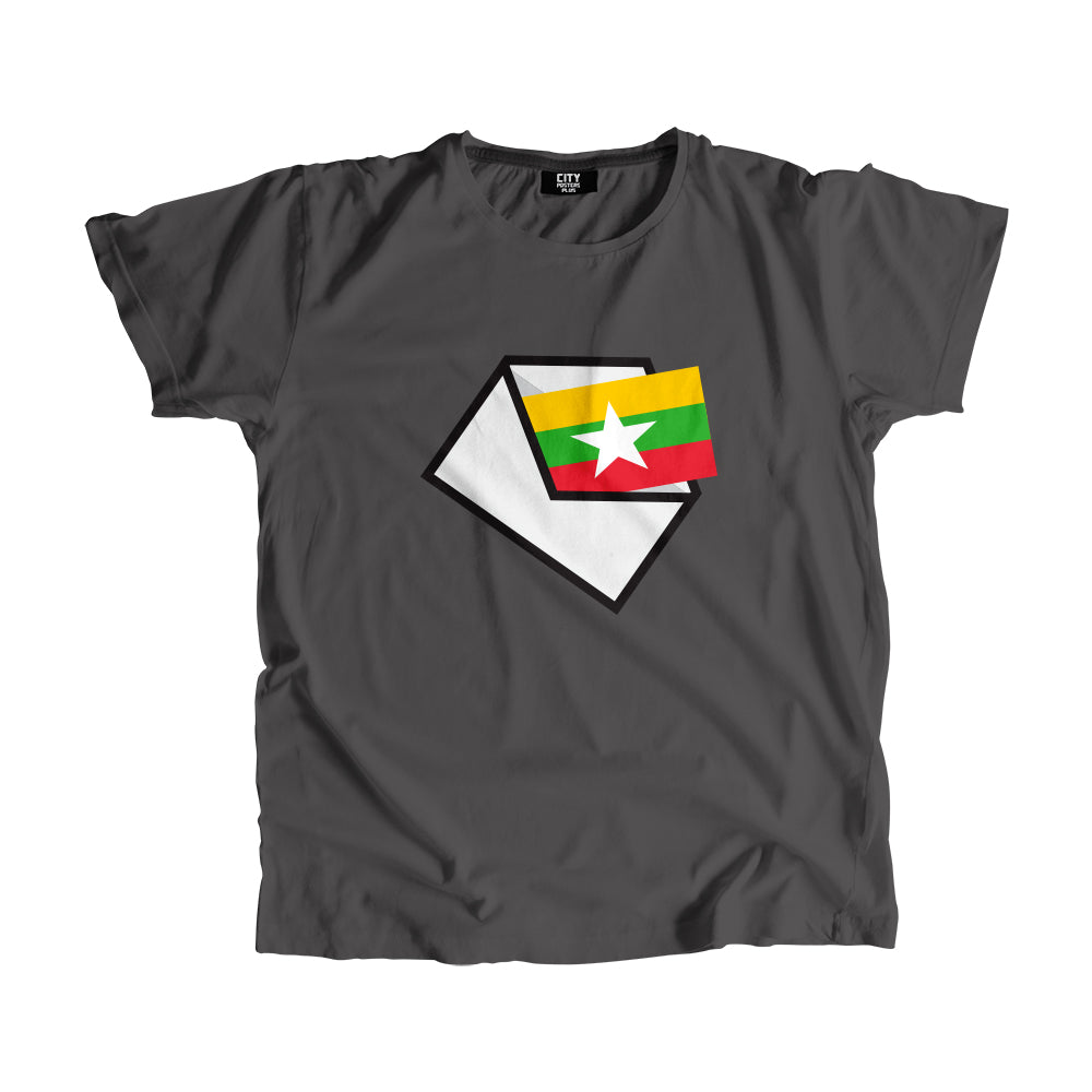 Myanmar Burma Flag Mail Men Women Unisex T-Shirt