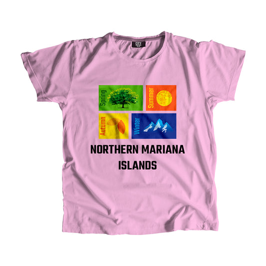 NORTHERN MARIANA ISLANDS Seasons Unisex T-Shirt (Liril Green)