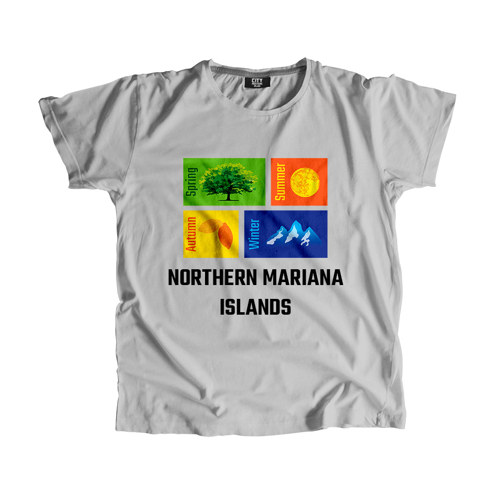 NORTHERN MARIANA ISLANDS Seasons Unisex T-Shirt (Melange Grey)