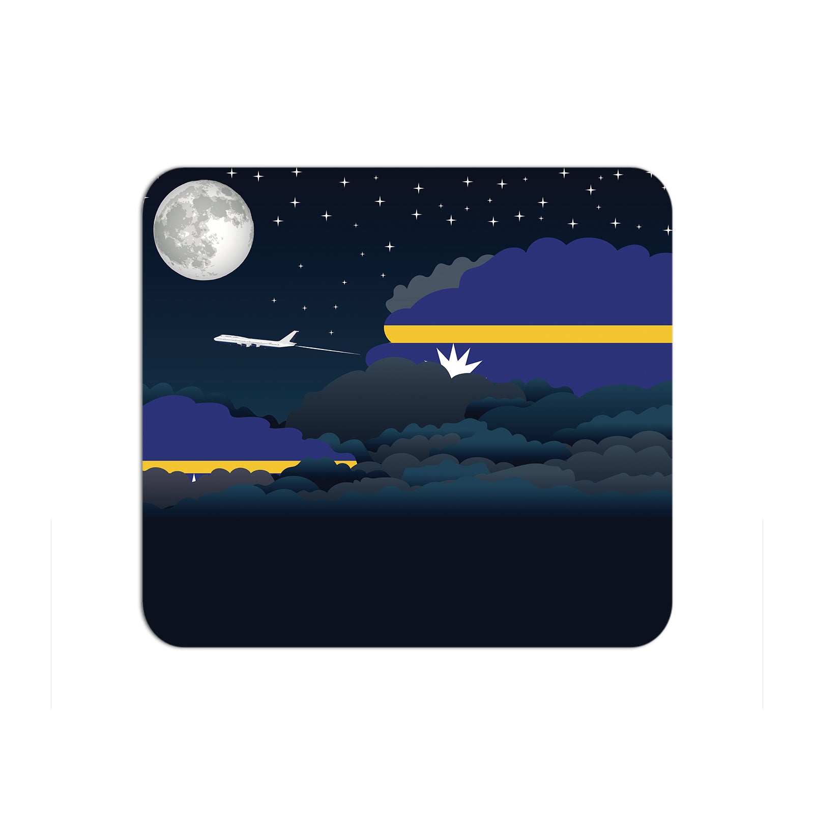 Nauru Flag Night Clouds Mouse pad 