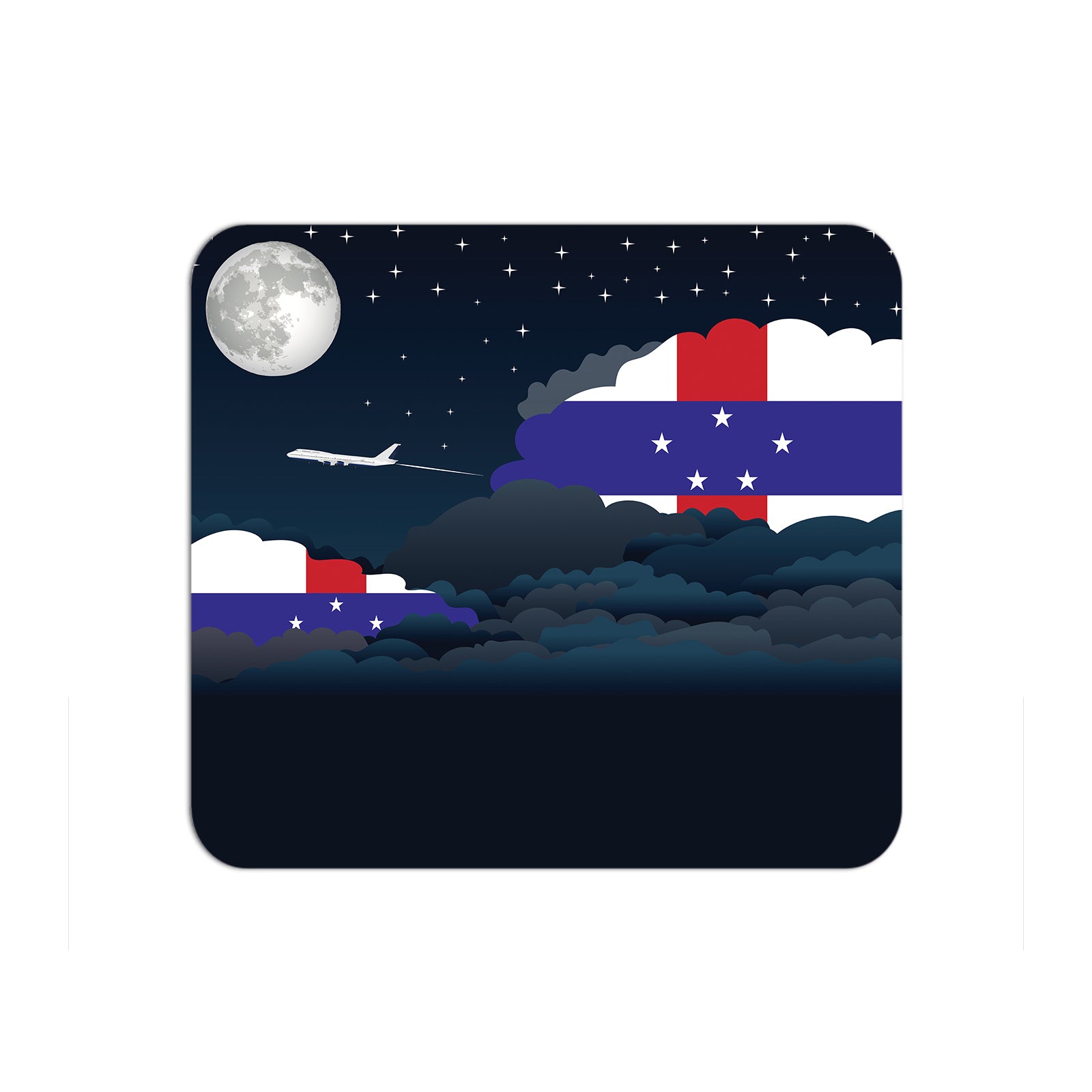 Netherlands Antilles Flag Night Clouds Mouse pad 