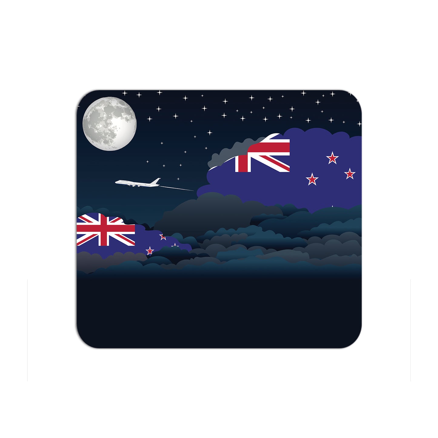 New Zealand Flag Night Clouds Mouse pad 