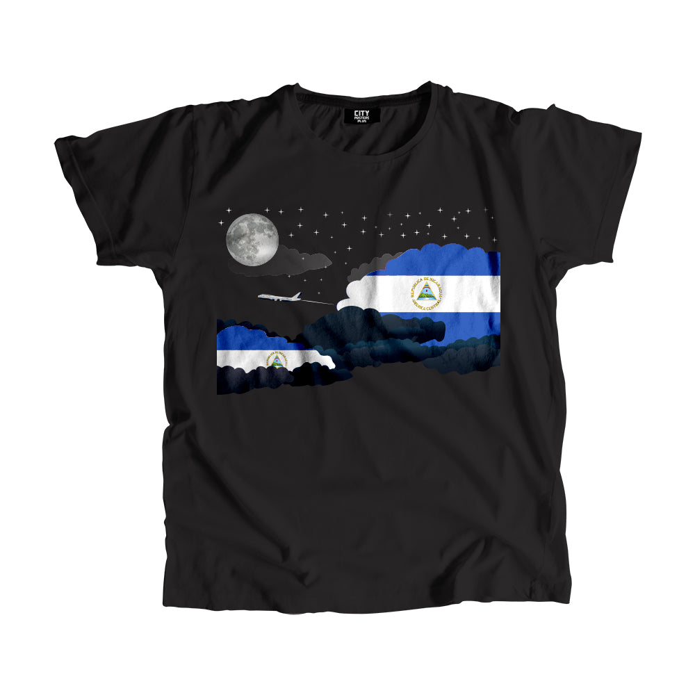 Nicaragua Flags Night Clouds Unisex T-Shirt