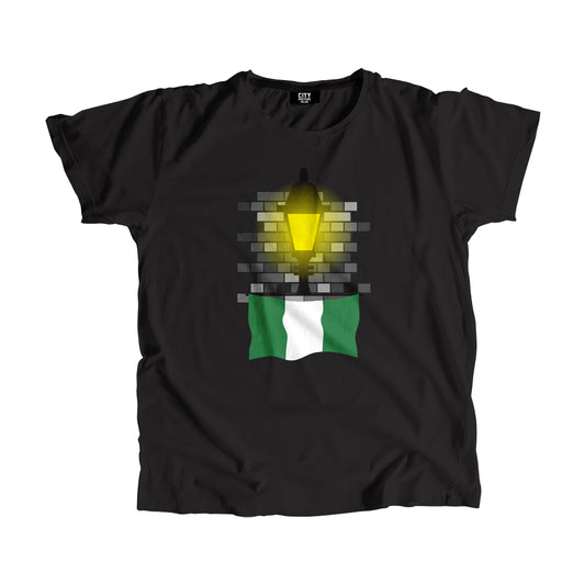 Nigeria Flag Street Lamp Bricks Unisex T-Shirt