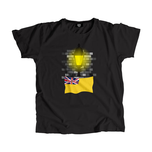 Niue Flag Street Lamp Bricks Unisex T-Shirt