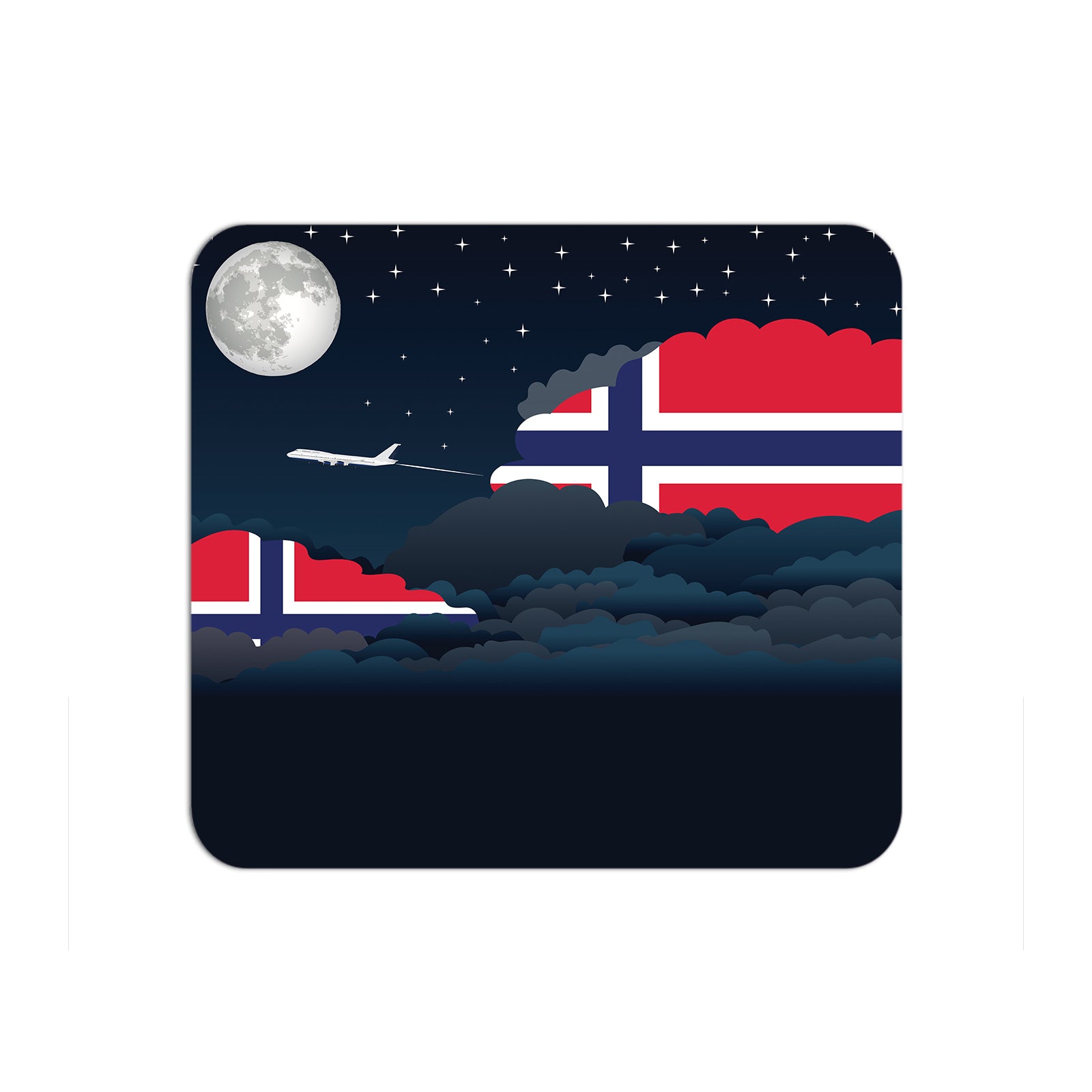 Norway Flag Night Clouds Mouse pad 