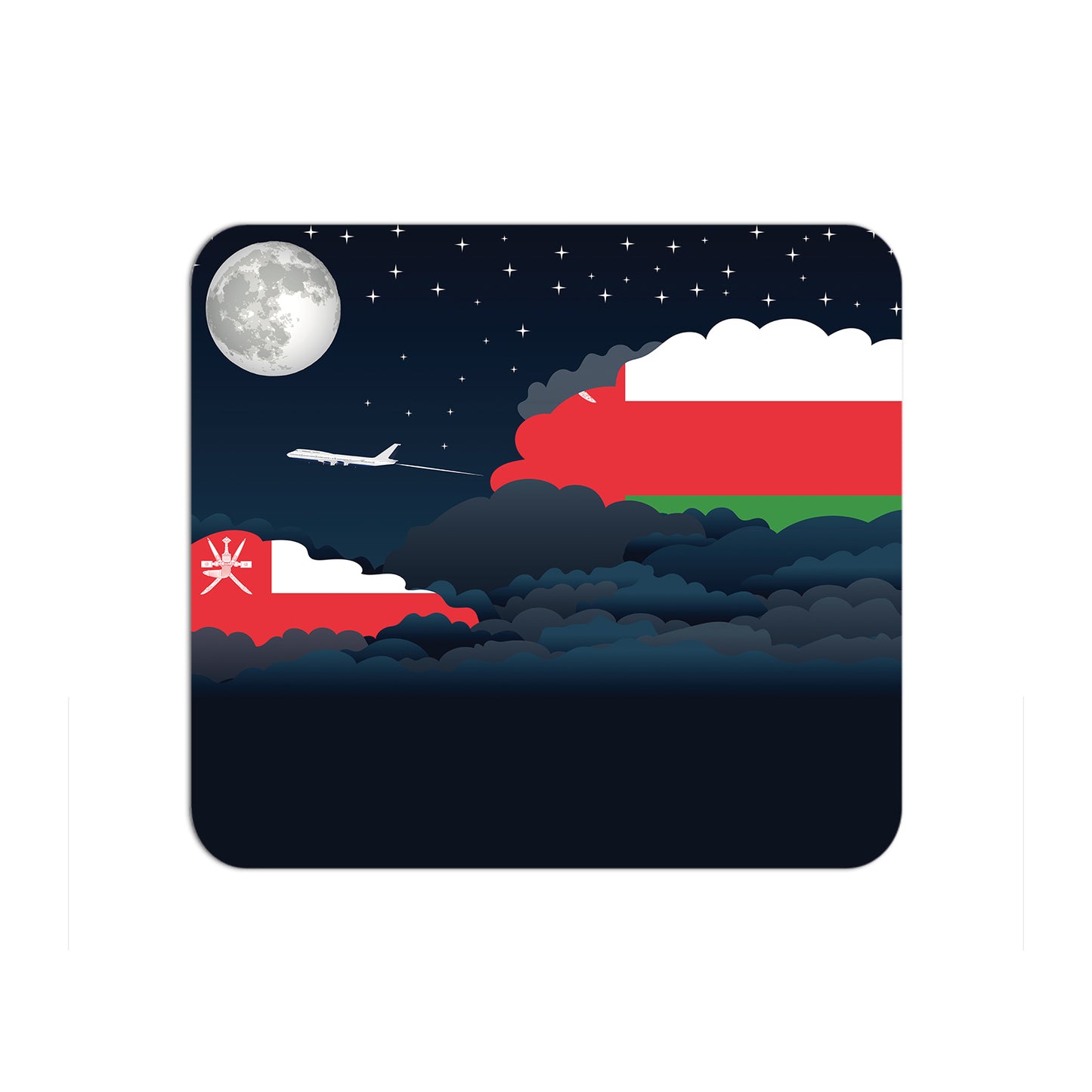 Oman Flag Night Clouds Mouse pad 