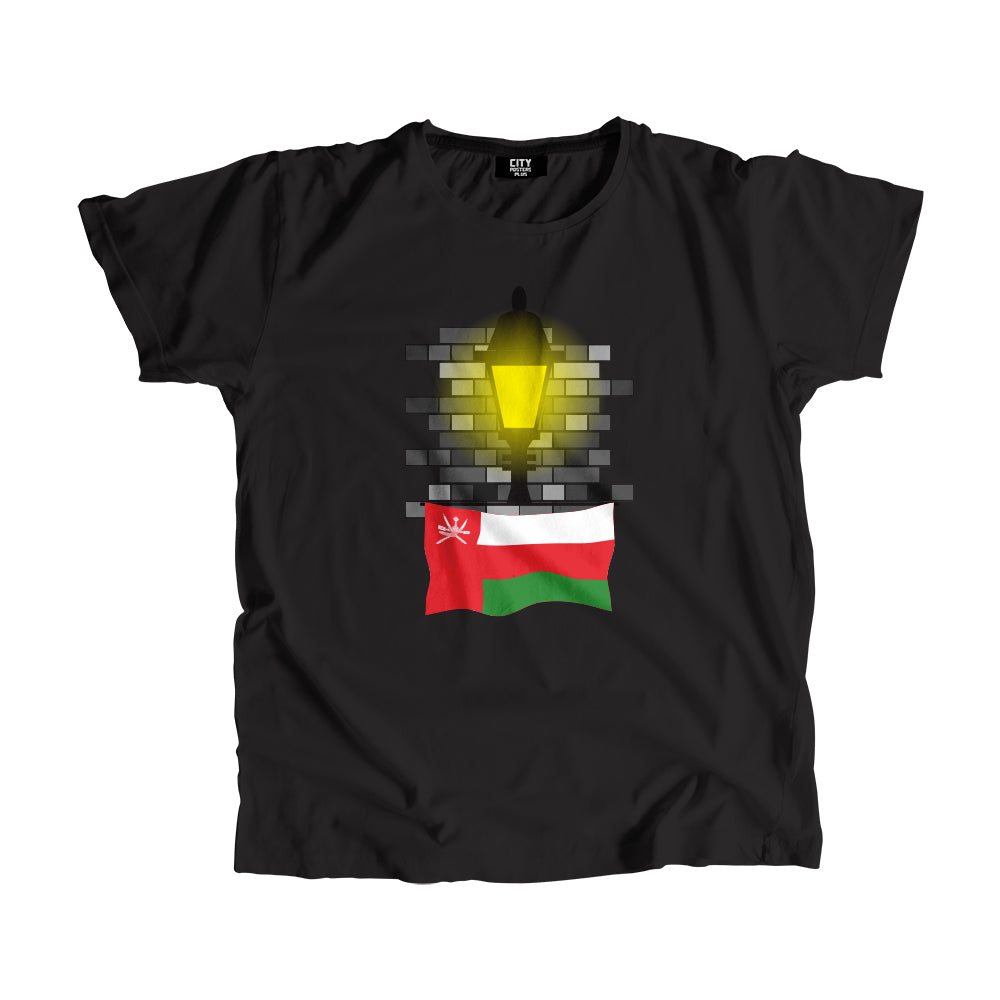 Oman Flag Street Lamp Bricks Unisex T-Shirt