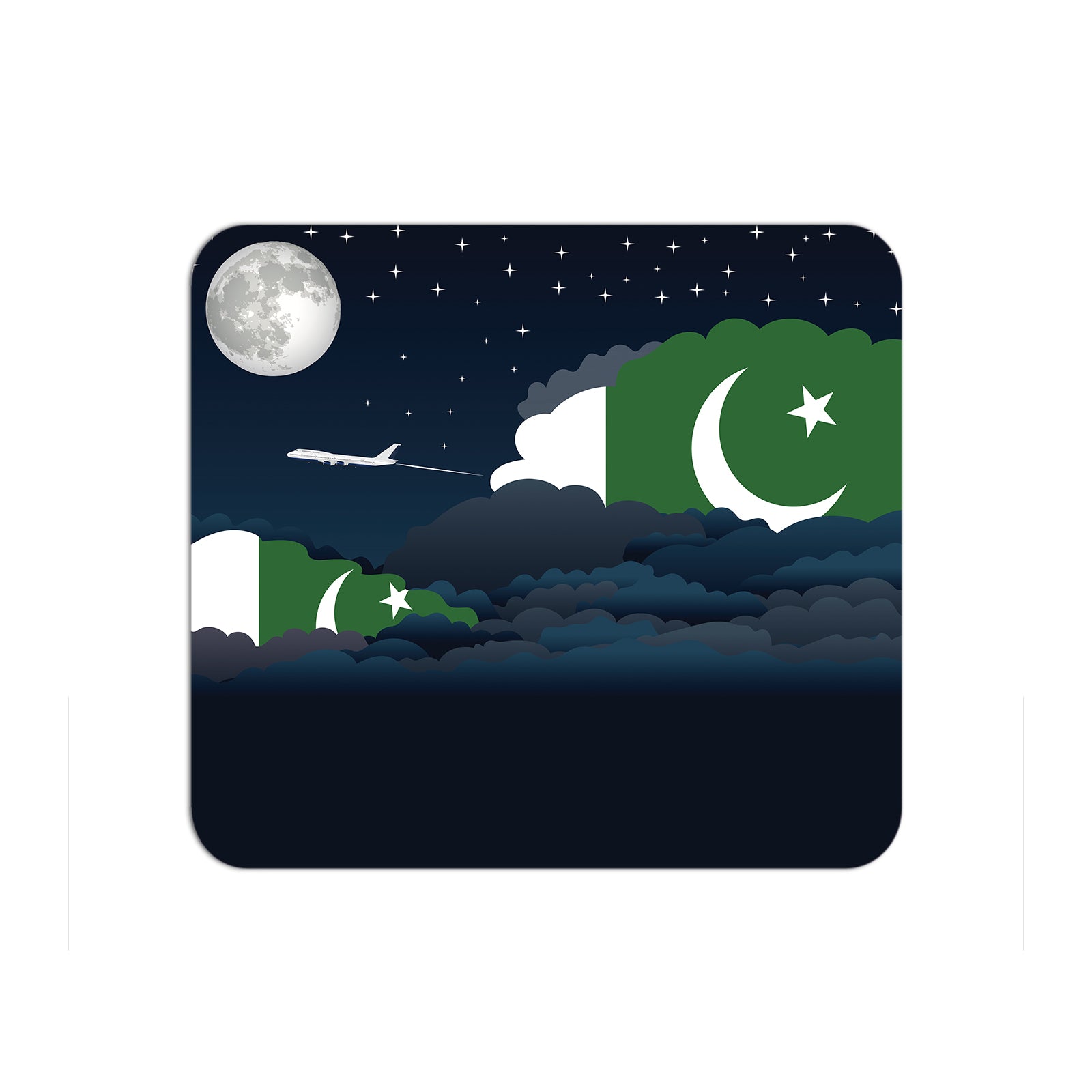 Pakistan Flag Night Clouds Mouse pad 