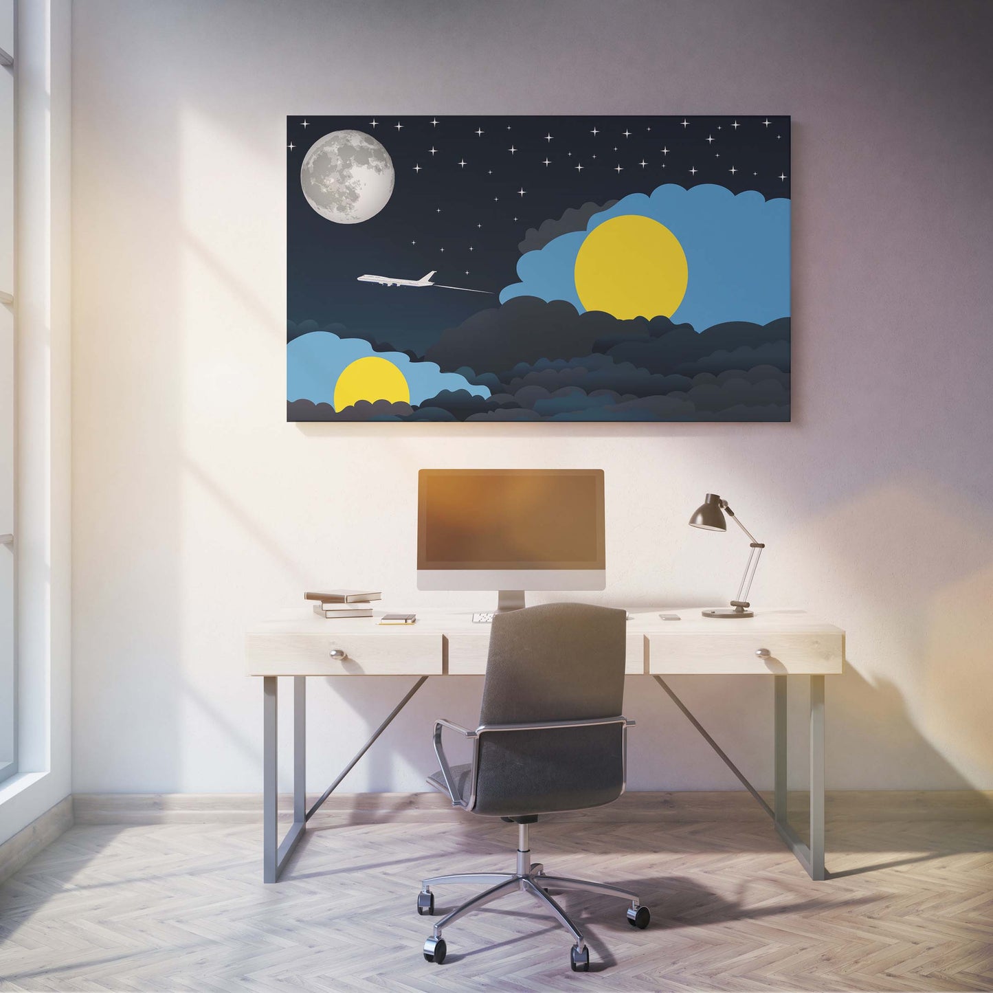 Palau Night Clouds Canvas Print Framed