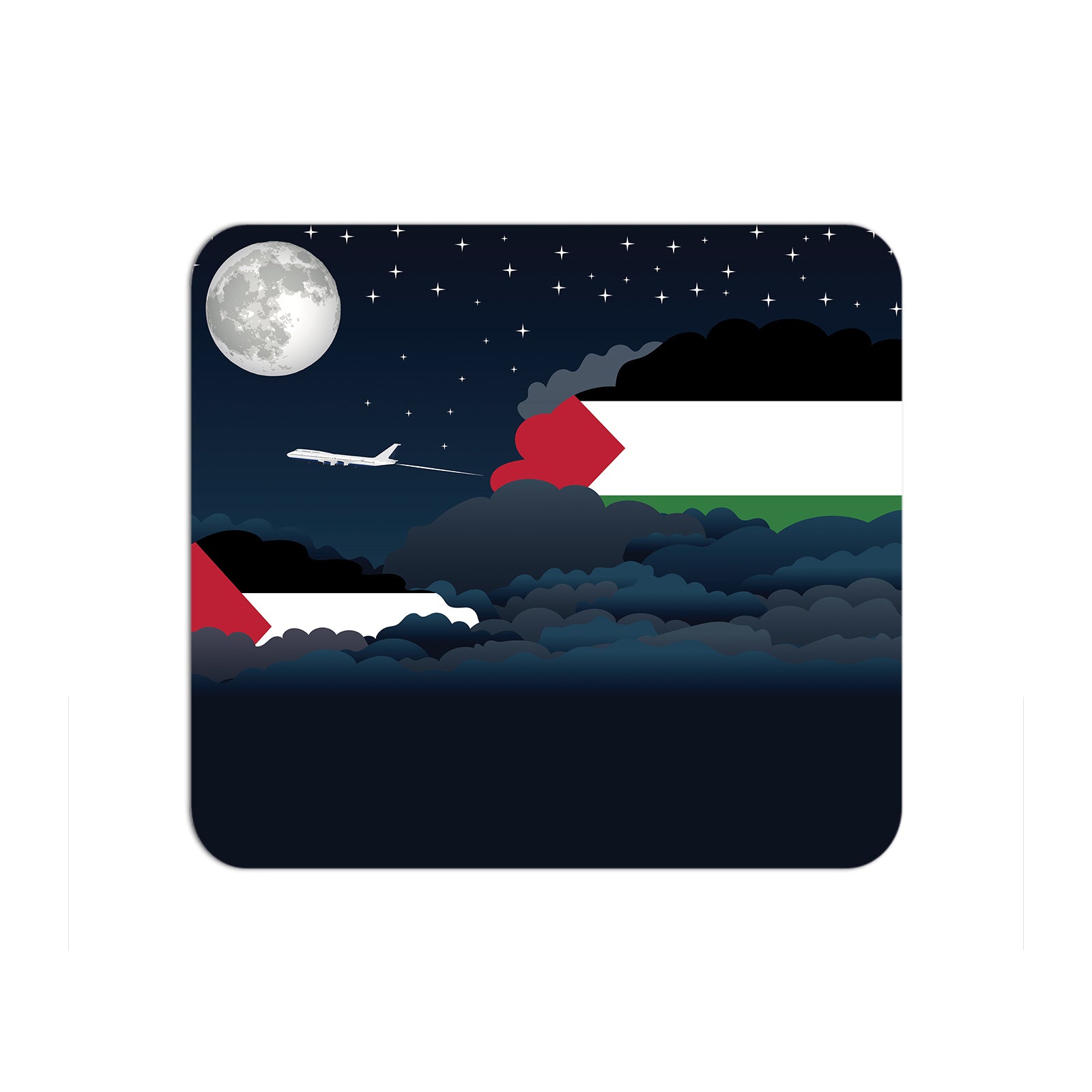 Palestine Flag Night Clouds Mouse pad 