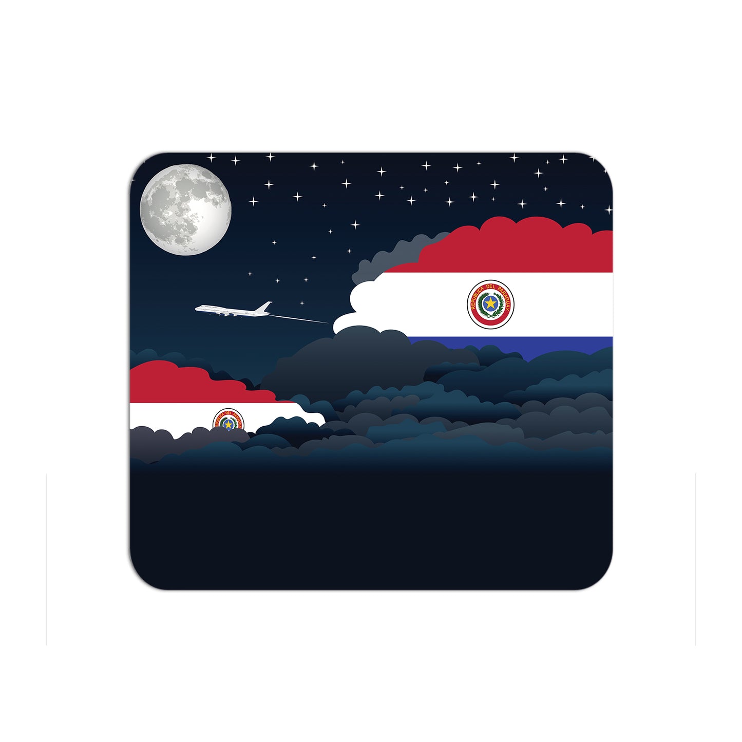 Paraguay Flag Night Clouds Mouse pad 