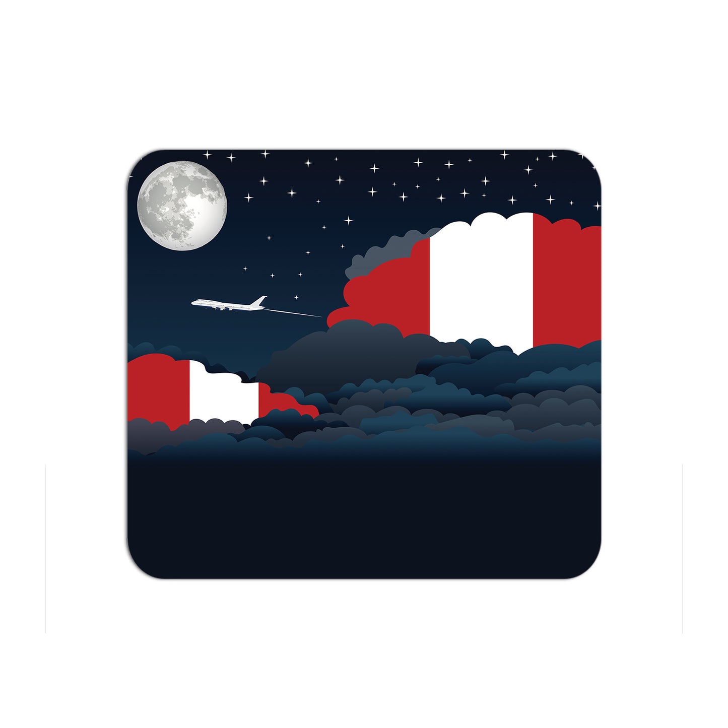 Peru Flag Night Clouds Mouse pad 