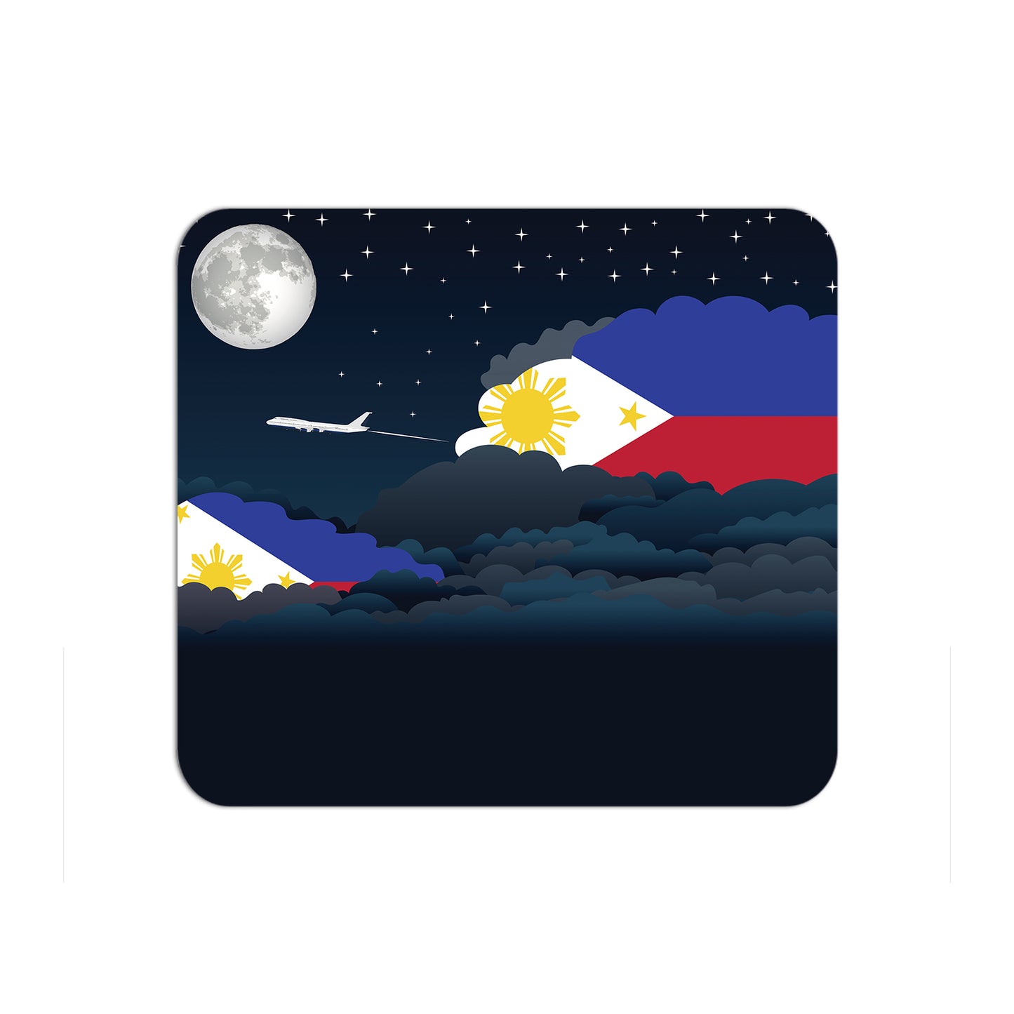 Philippines Flag Night Clouds Mouse pad 