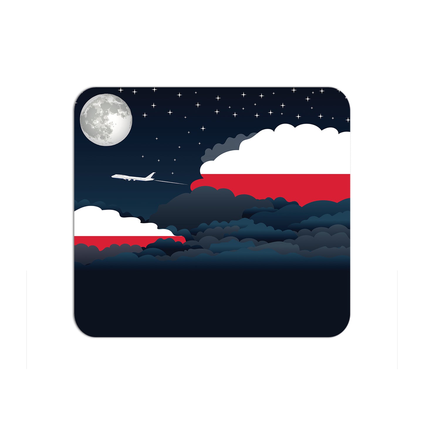 Poland Flag Night Clouds Mouse pad 