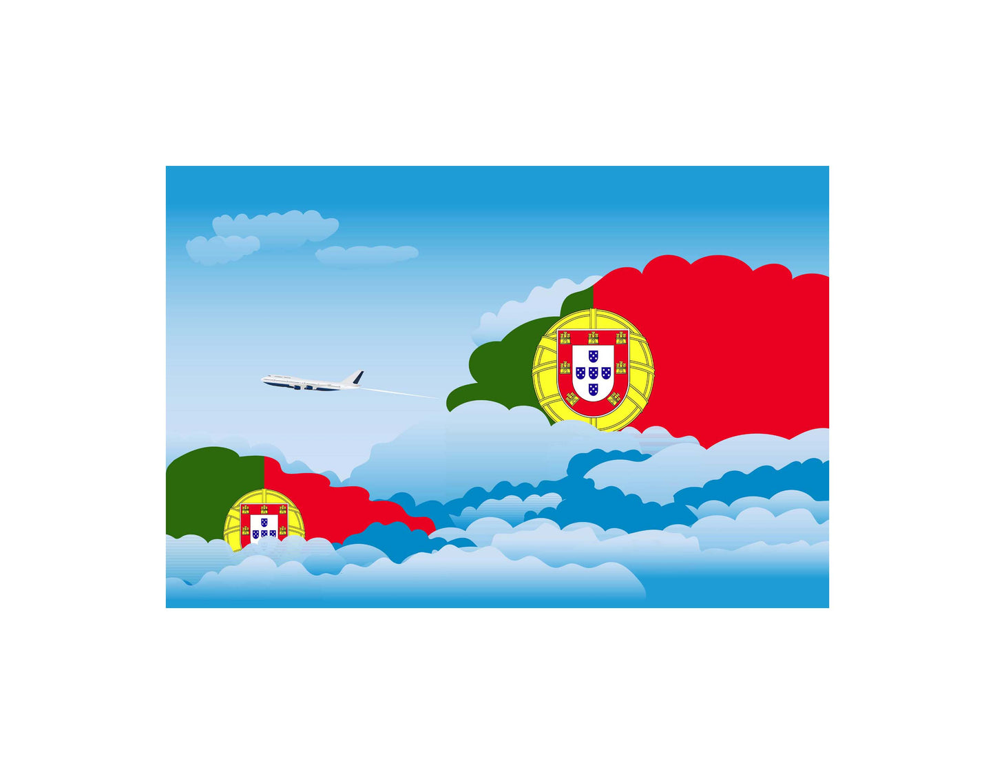 Portugal Flags Day Clouds Canvas Print Framed