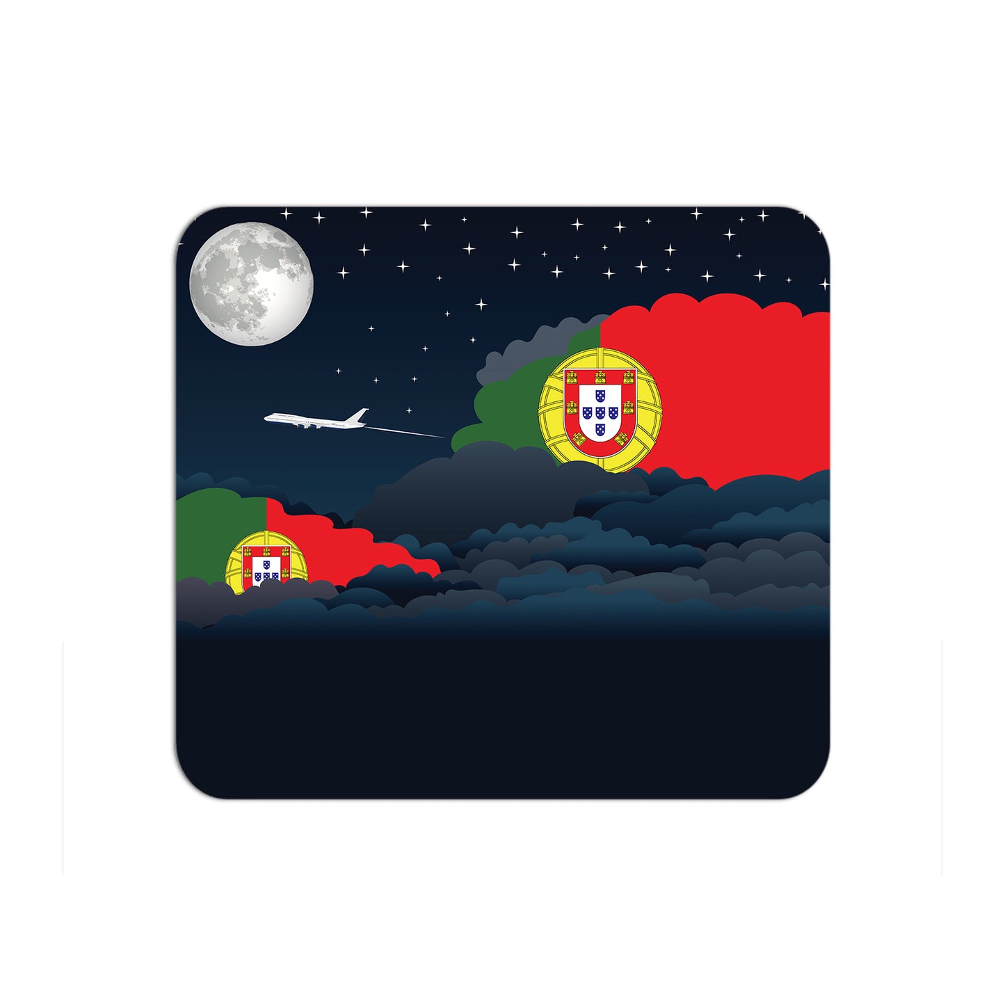 Portugal Flag Night Clouds Mouse pad 