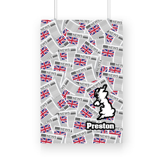 Preston Newspapers Canvas Print Framed