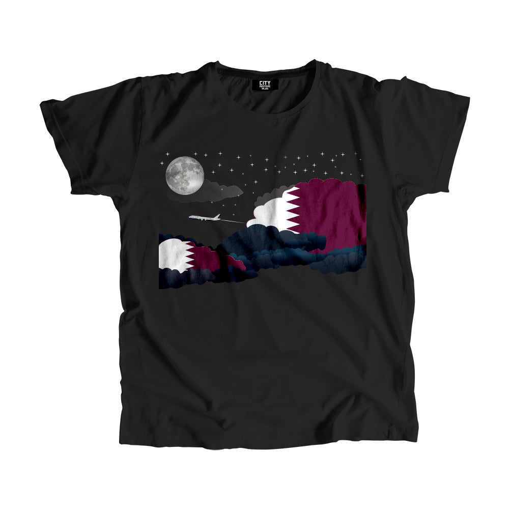 Qatar Flags Night Clouds Unisex T-Shirt