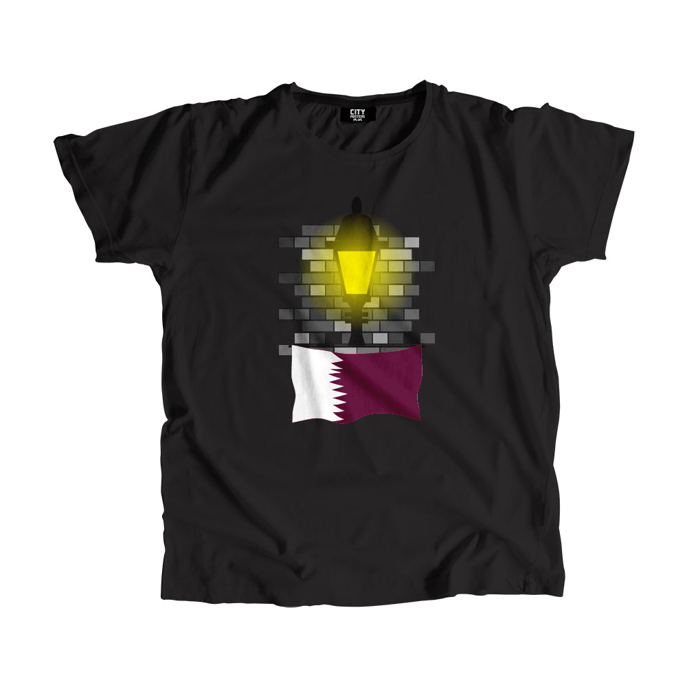 Qatar Flag Street Lamp Bricks Unisex T-Shirt