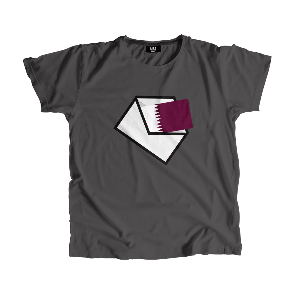 Qatar Flag Mail Men Women Unisex T-Shirt