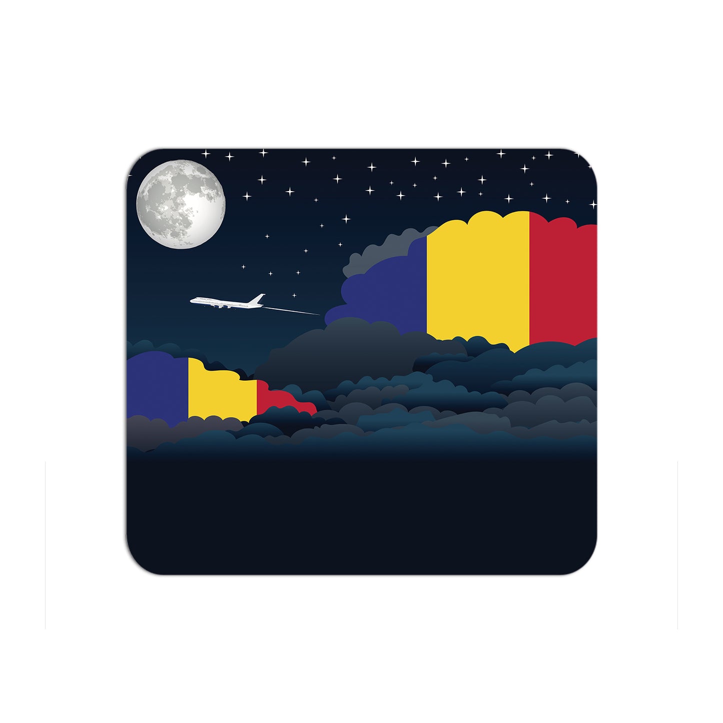 Romania Flag Night Clouds Mouse pad 